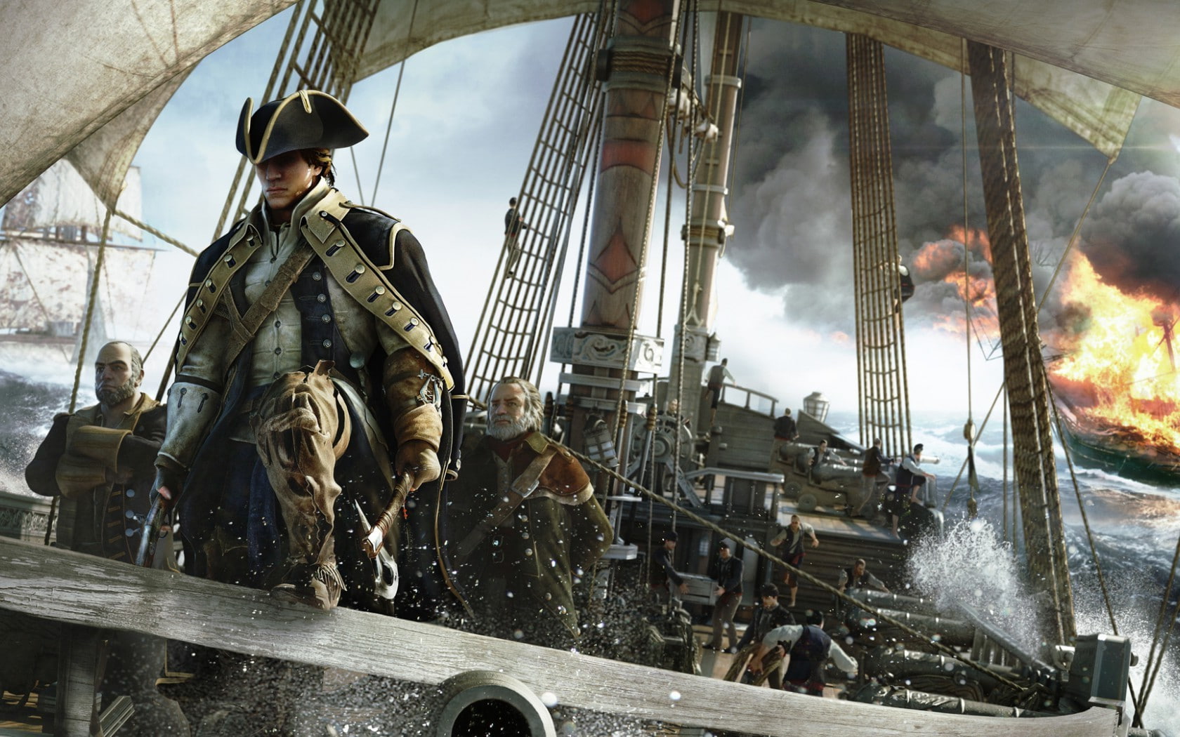 assassins creed, Assassins Creed 3, Sailing Ship, video games