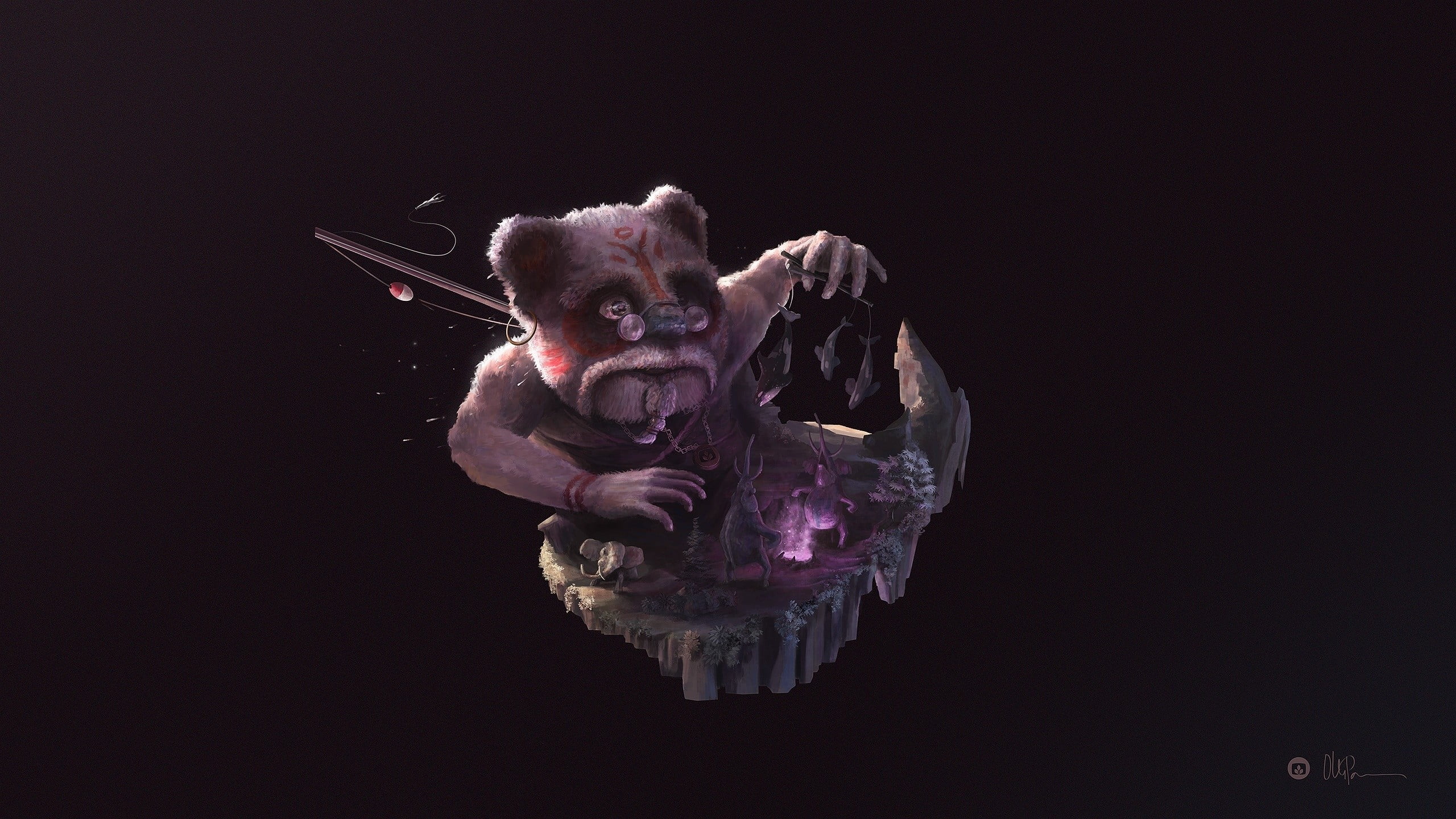 brown bear illustration, Desktopography, teddy bears, digital art