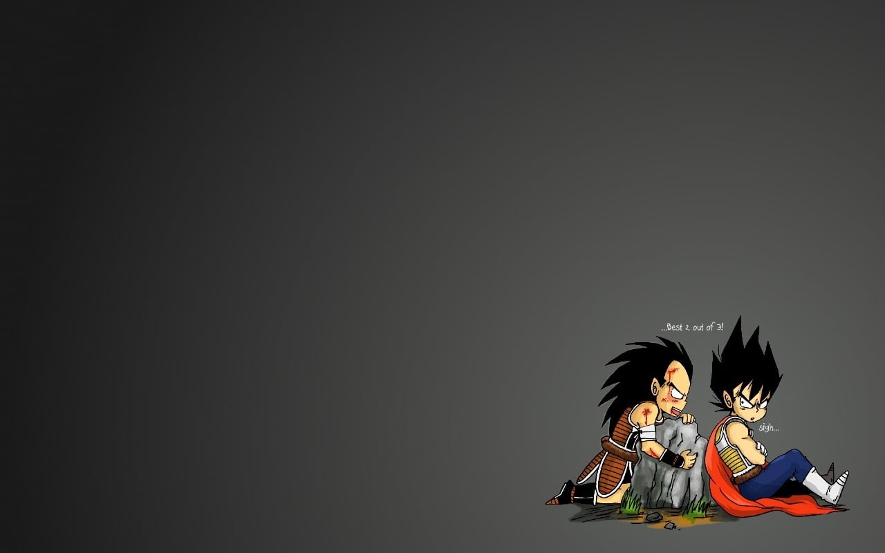 Dragon Ball Goku and Vegeta illustration, copy space, studio shot