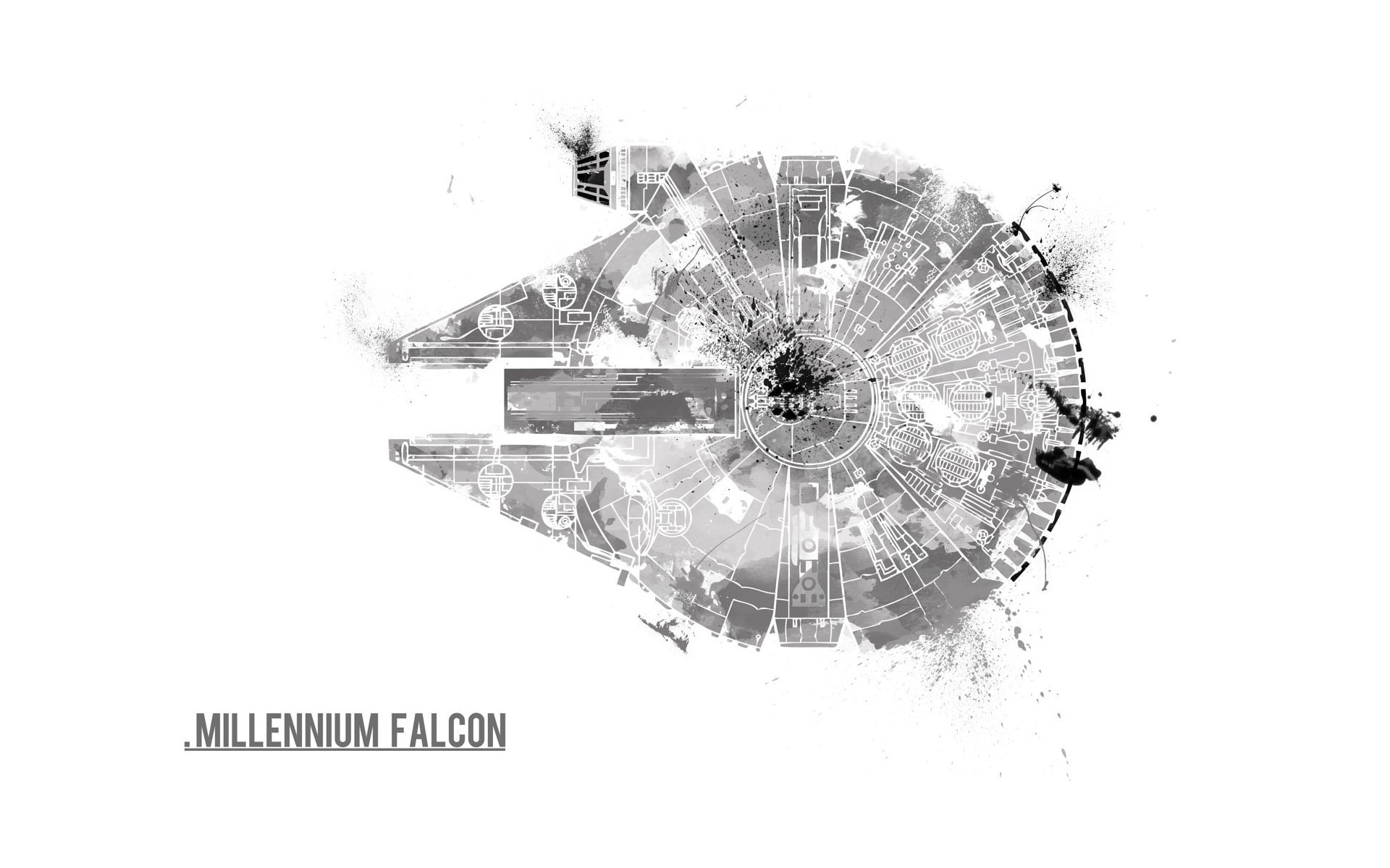 Millennium Falcon wallpaper, fan art, Star Wars, spaceship, artwork
