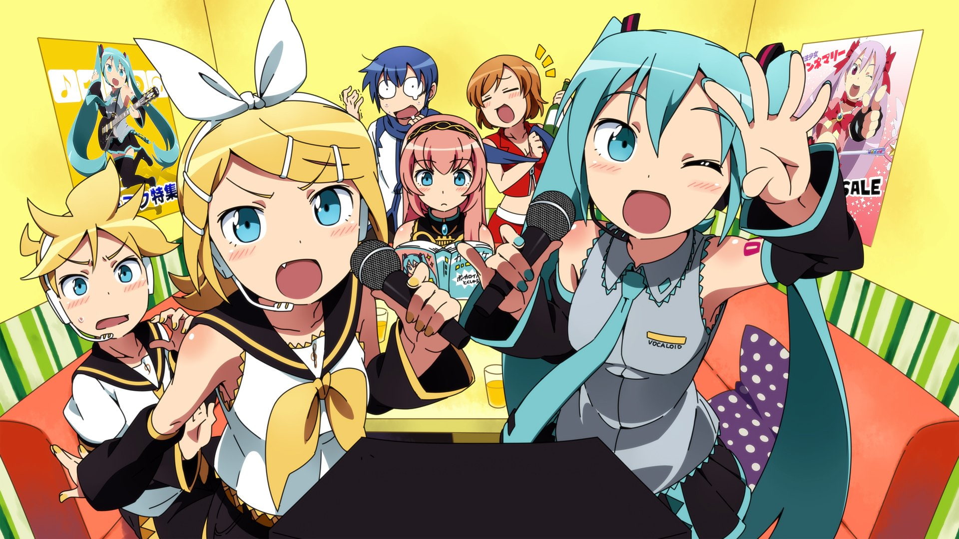 Anime, Vocaloid, Hatsune Miku, Kaito (Vocaloid), Len Kagamine