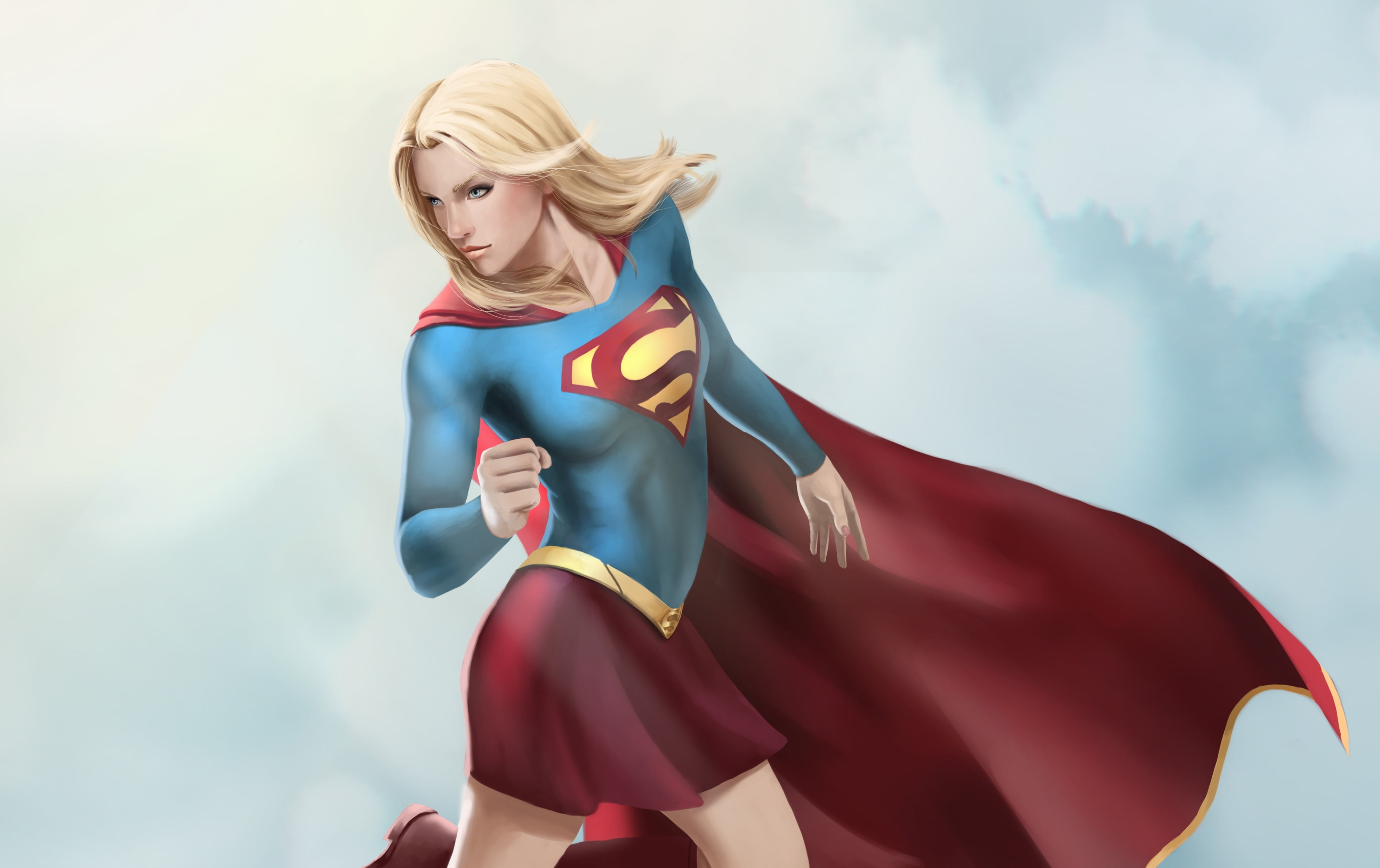 Supergirl digital wallpaper, fiction, art, superhero, dc comics