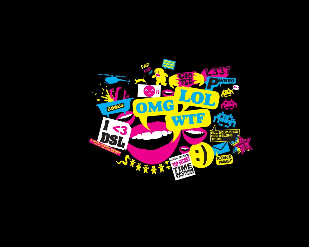 vector, multi colored, western script, text, black background