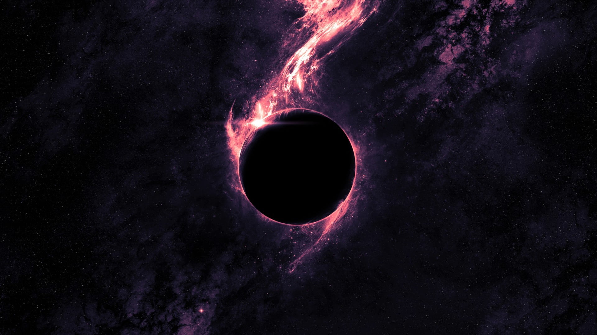 Solar eclipse illustration, black hole digital wallpaper, abstract
