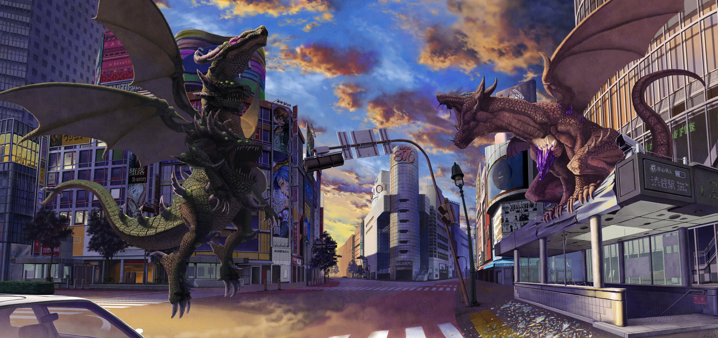 Free download | HD wallpaper: city, dragon, dragons, hayato ...