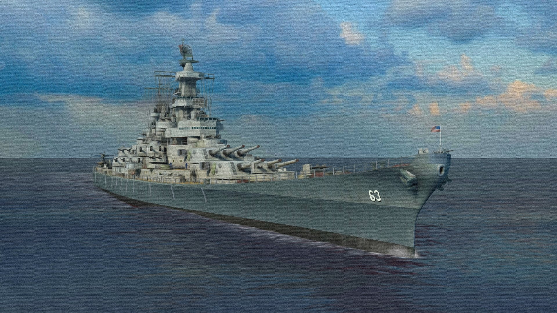 Warships, USS Missouri (BB-63), Artistic, Battleship