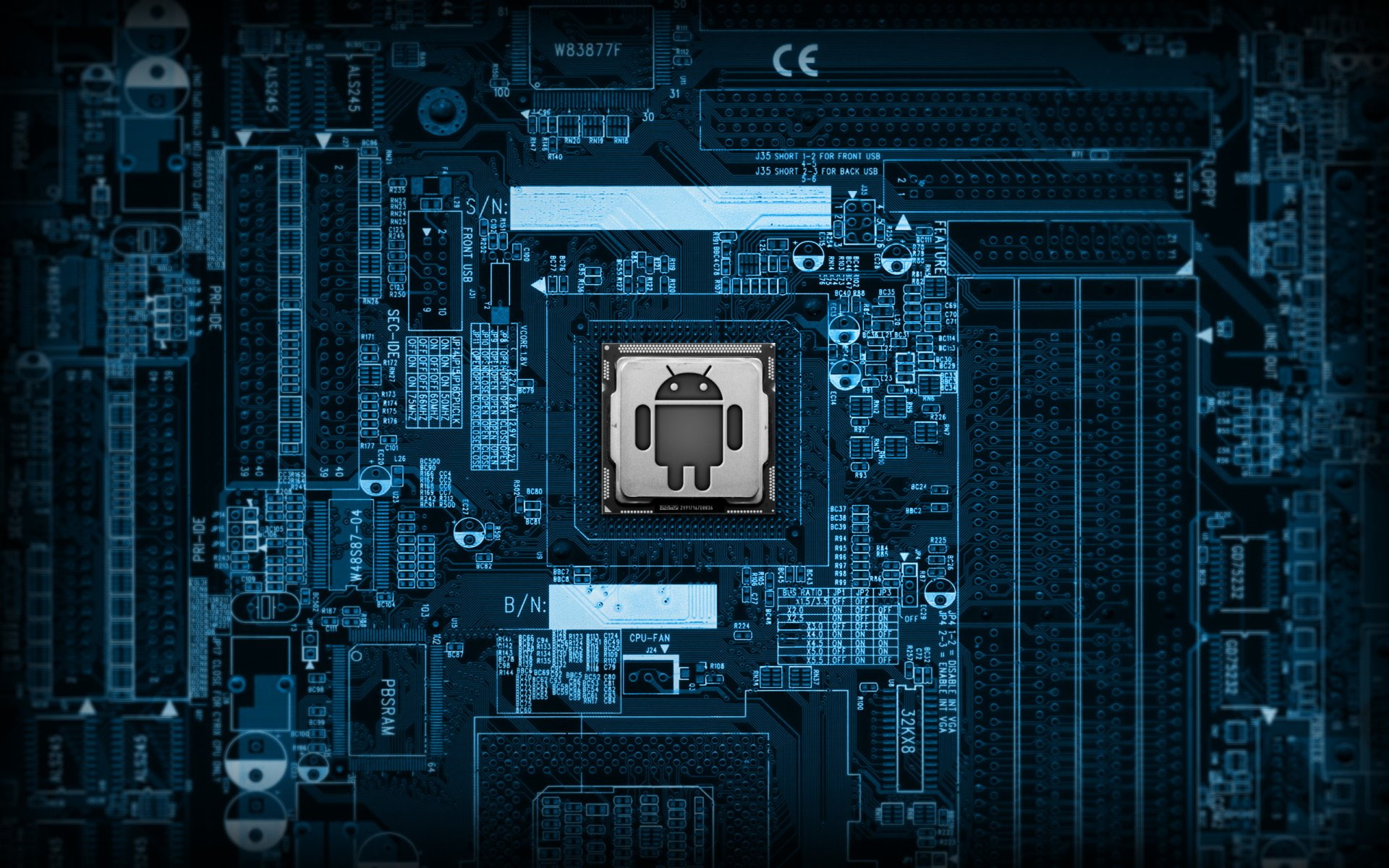 Technology, Android, High Tech, computer chip, circuit board