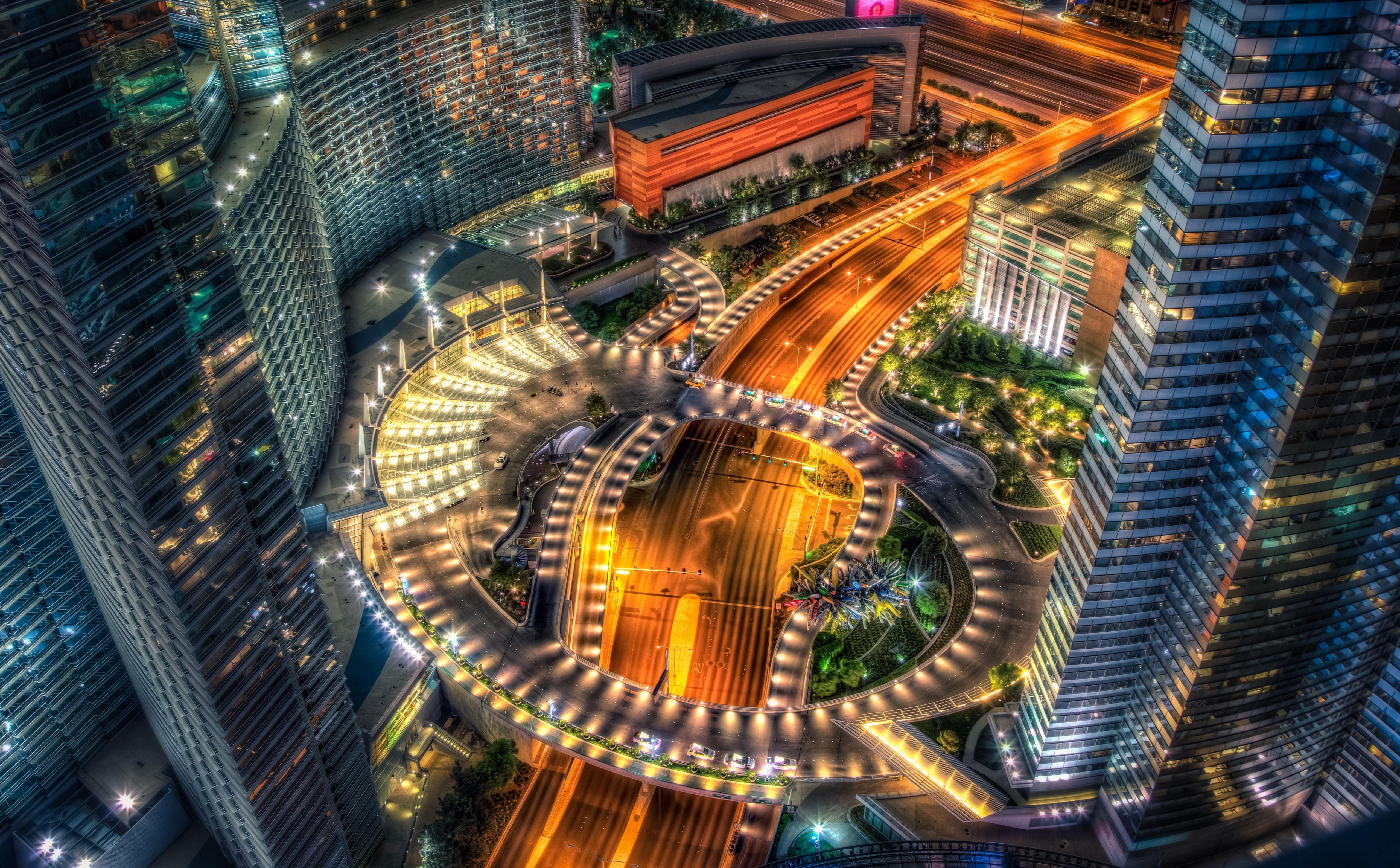 Fabulous Las Vegas, aerial photography of bridge near buildings