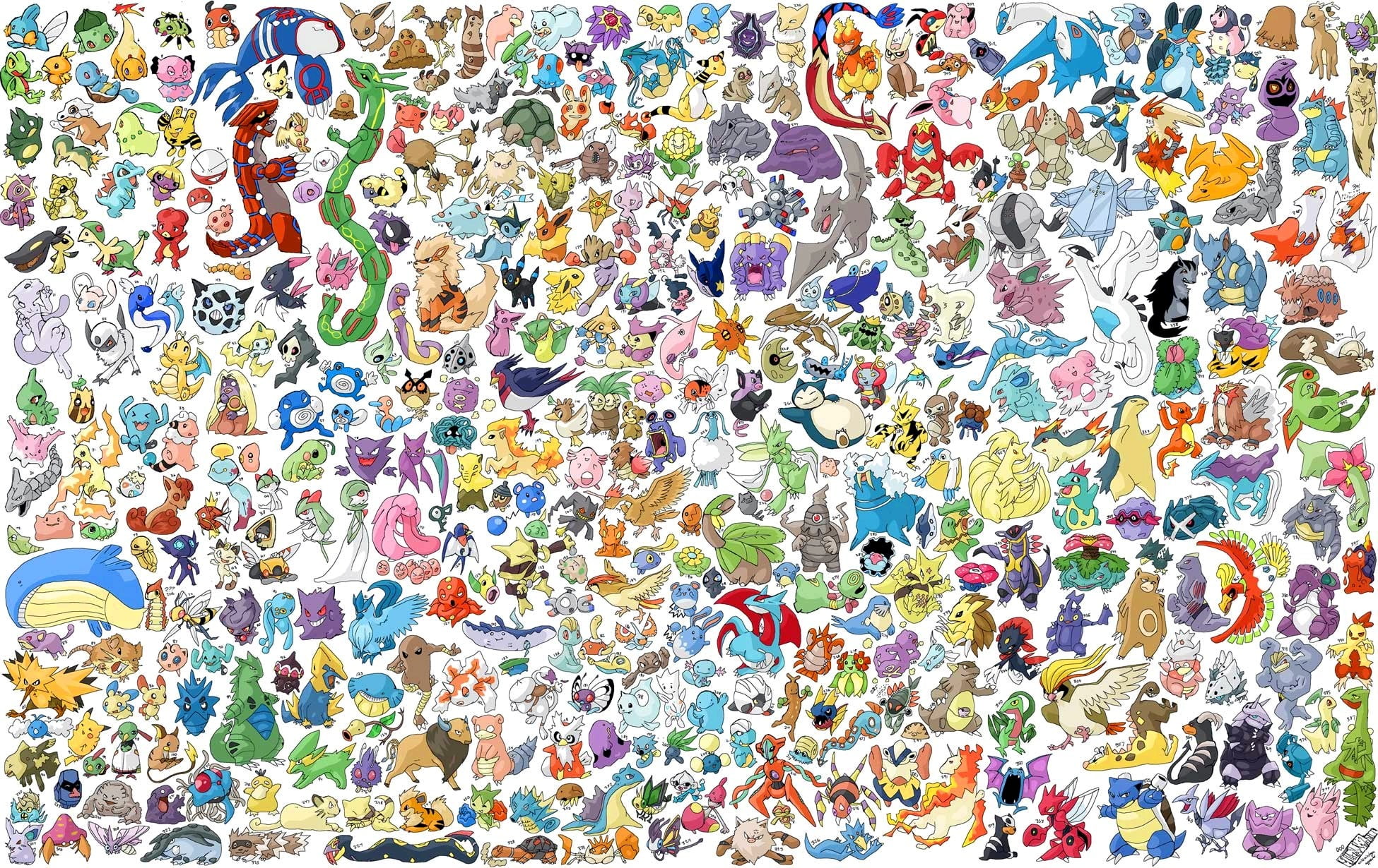 Pokemon characters wallpaper, Pokémon, Pikachu, multi colored