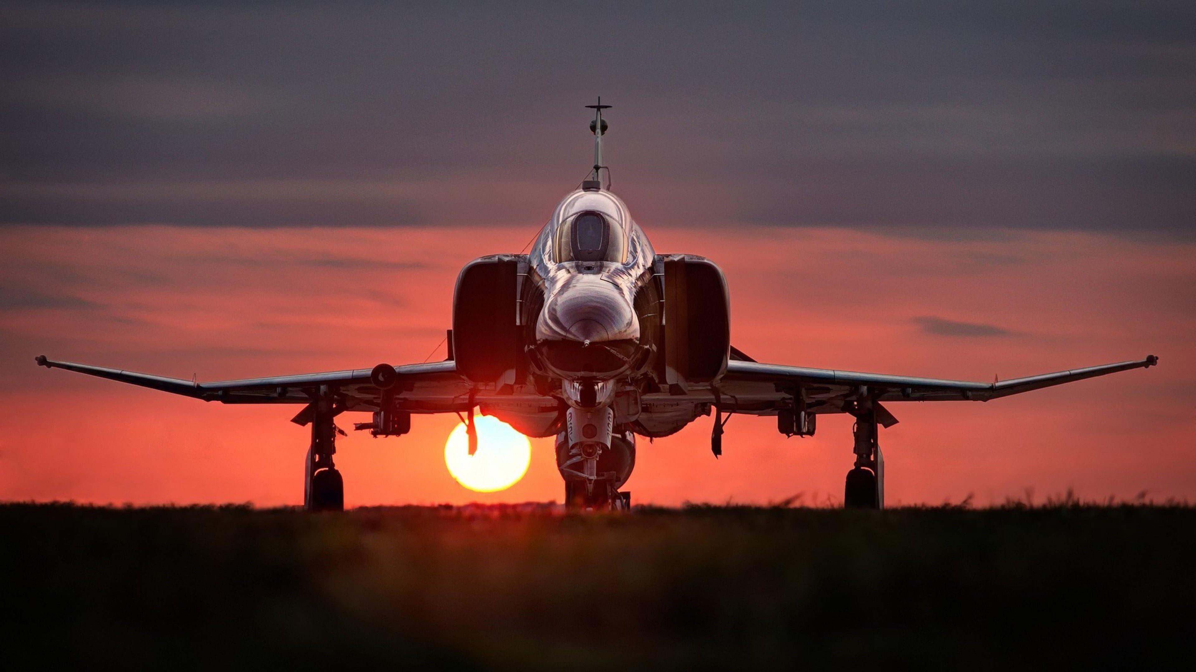 Free Download | HD Wallpaper: Sunset, F–4 Phantom Ii, Air Force ...