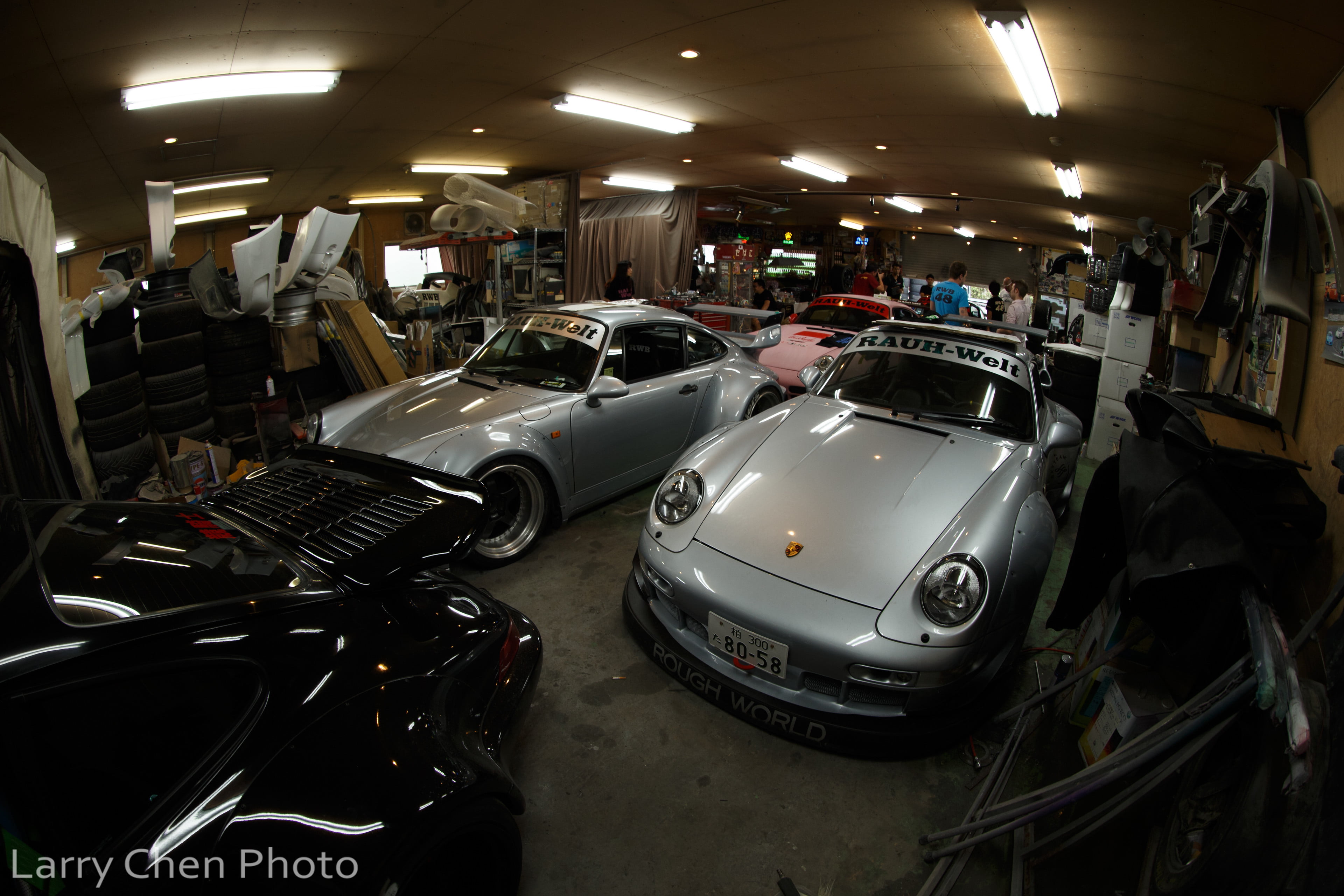 RWB, Porsche 911, garage, German cars, TunerCar, sports car