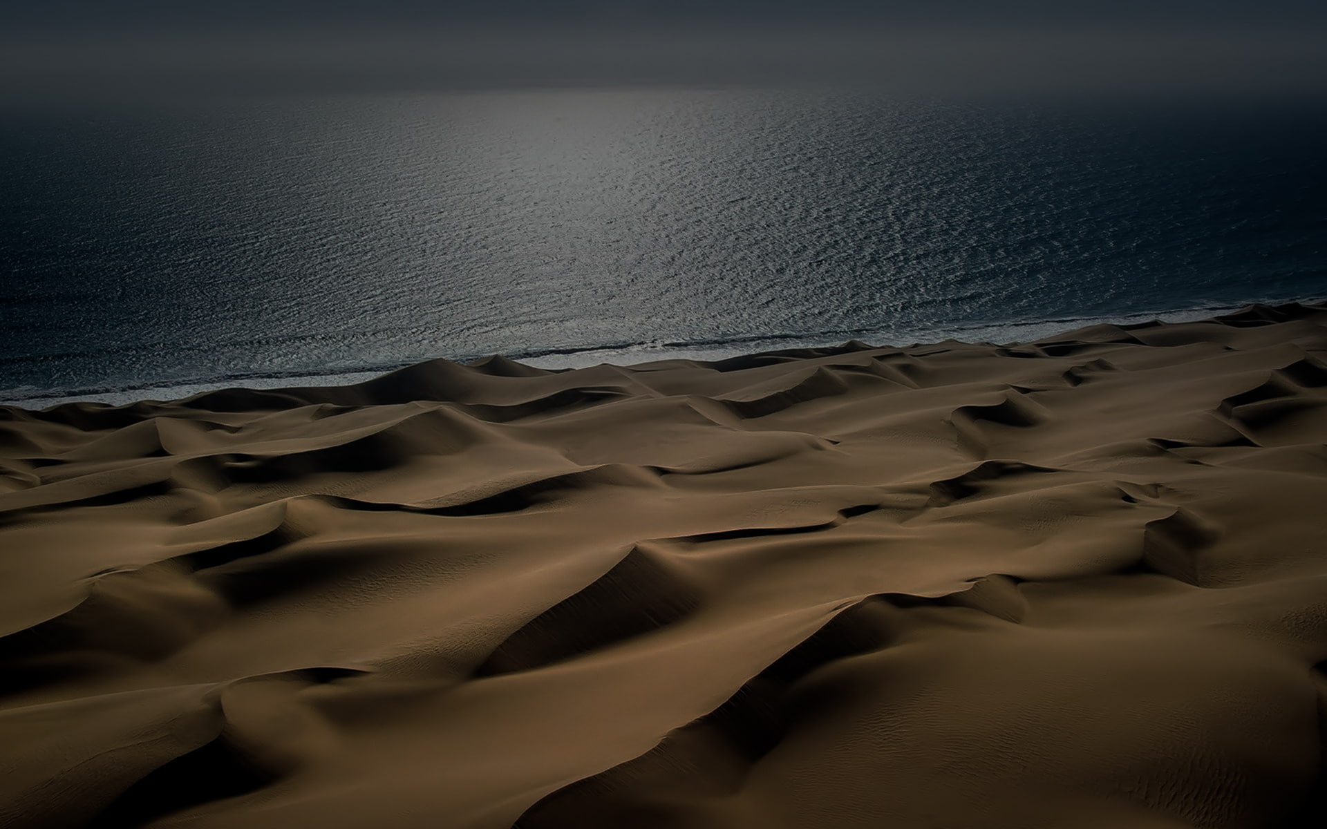 1920x1200 px Desert night sand sea water Art Dress HD Art