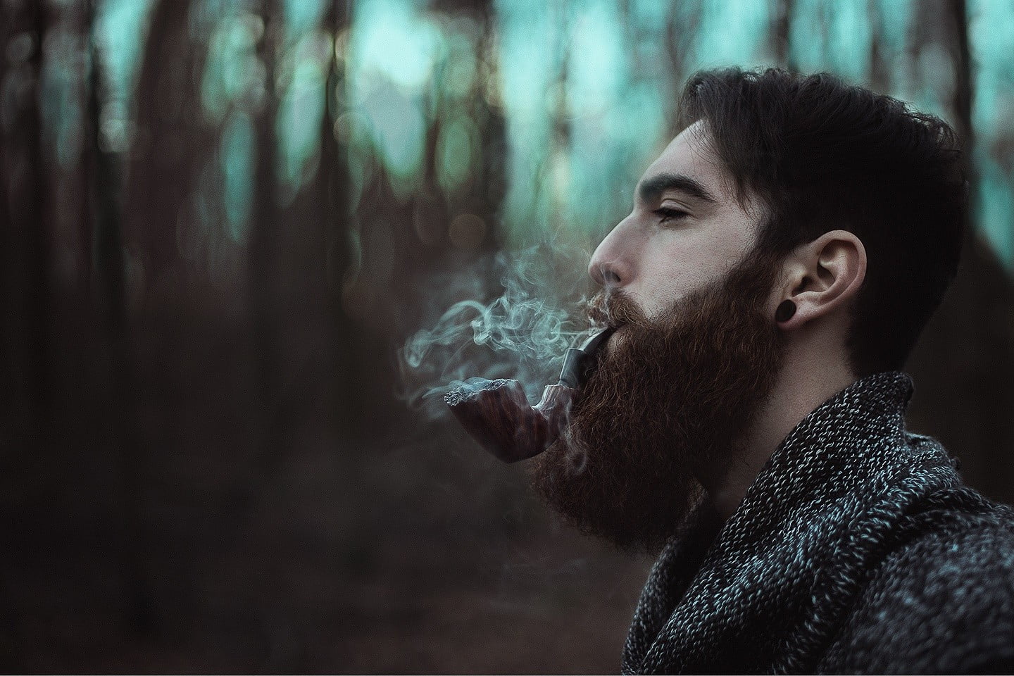 black and brown tobacco pipe, beards, smoke, model, sad, men