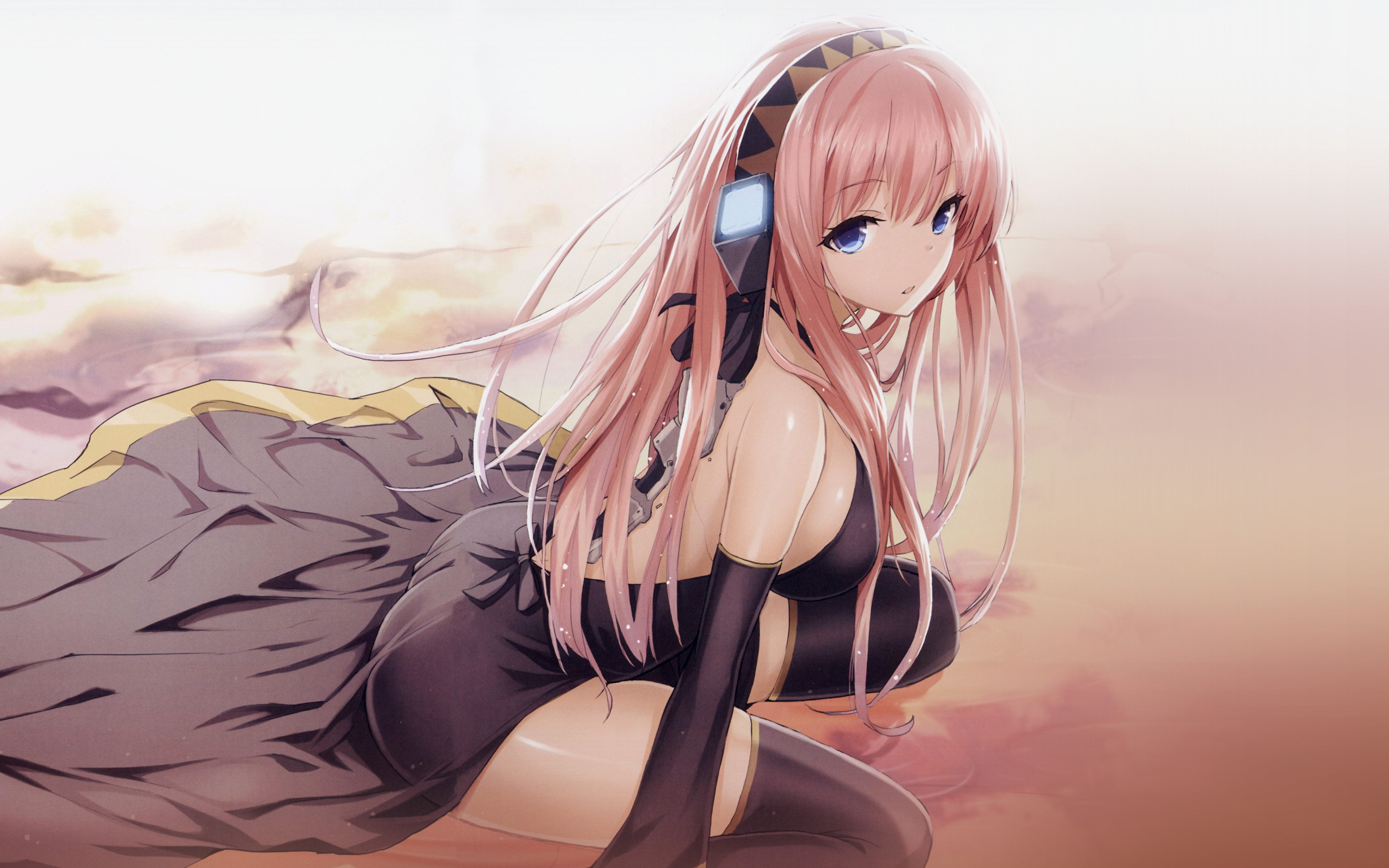 Free Download Hd Wallpaper Pink Hair Girl Anime Illust Art Sexy Fashion Women