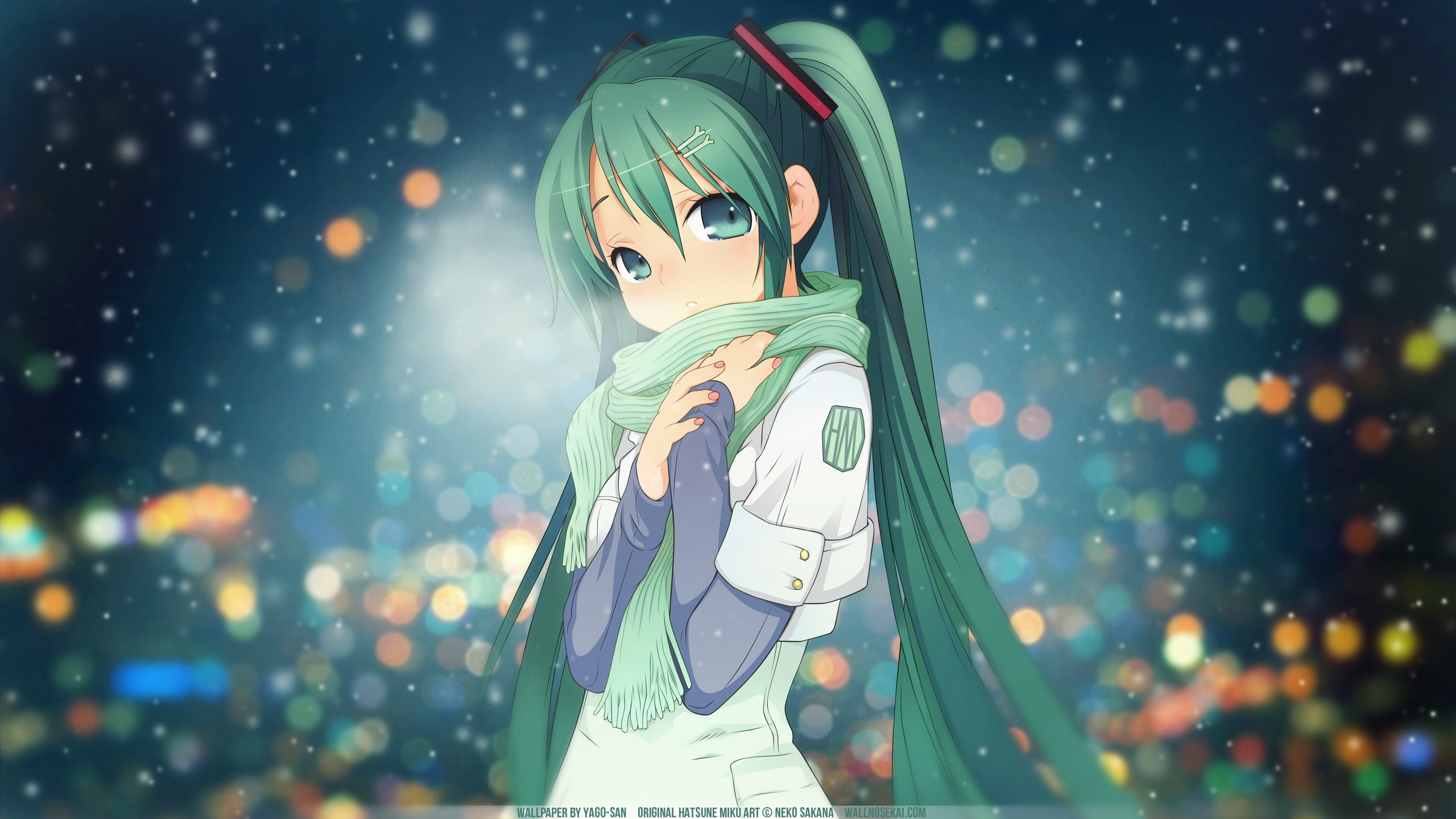girl with green hair animated display wallpaper, anime, anime girls