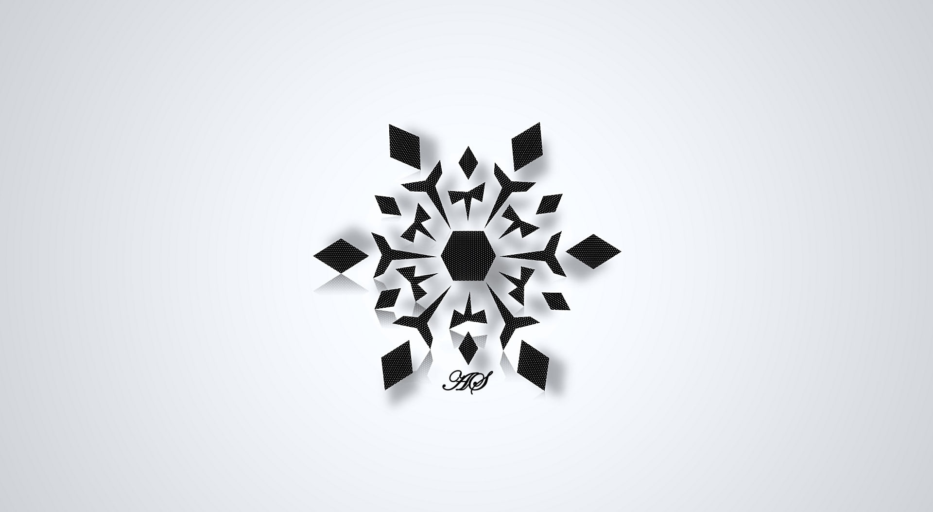 Black Snowflake, black snow flake artwork, Aero, White, minimalistic