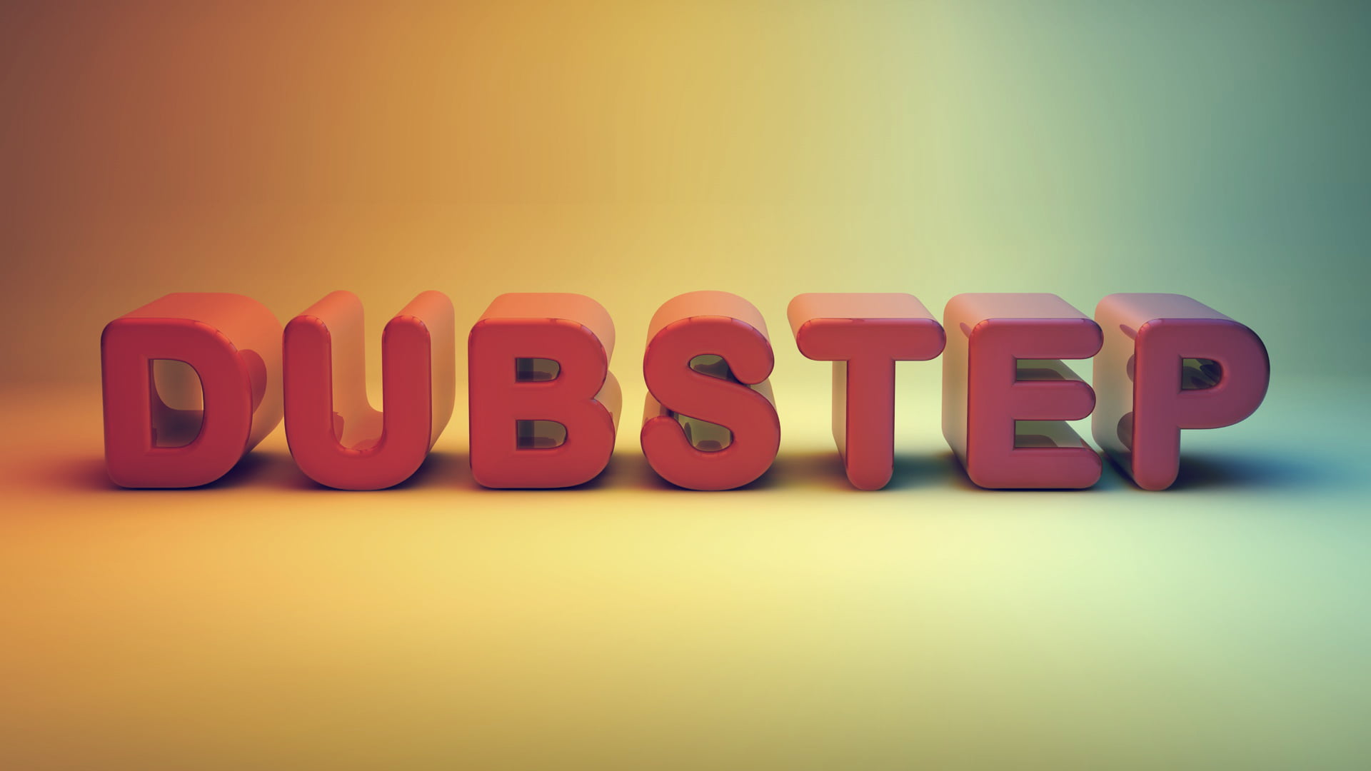 Dubstep logo, text, capital letter, studio shot, indoors, colored background