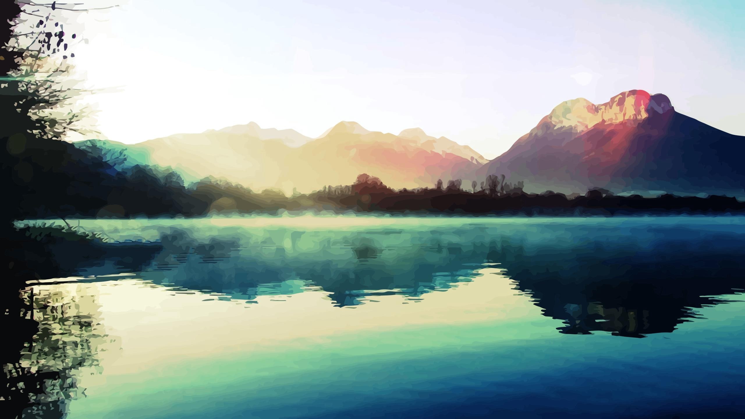 nature, light, lake