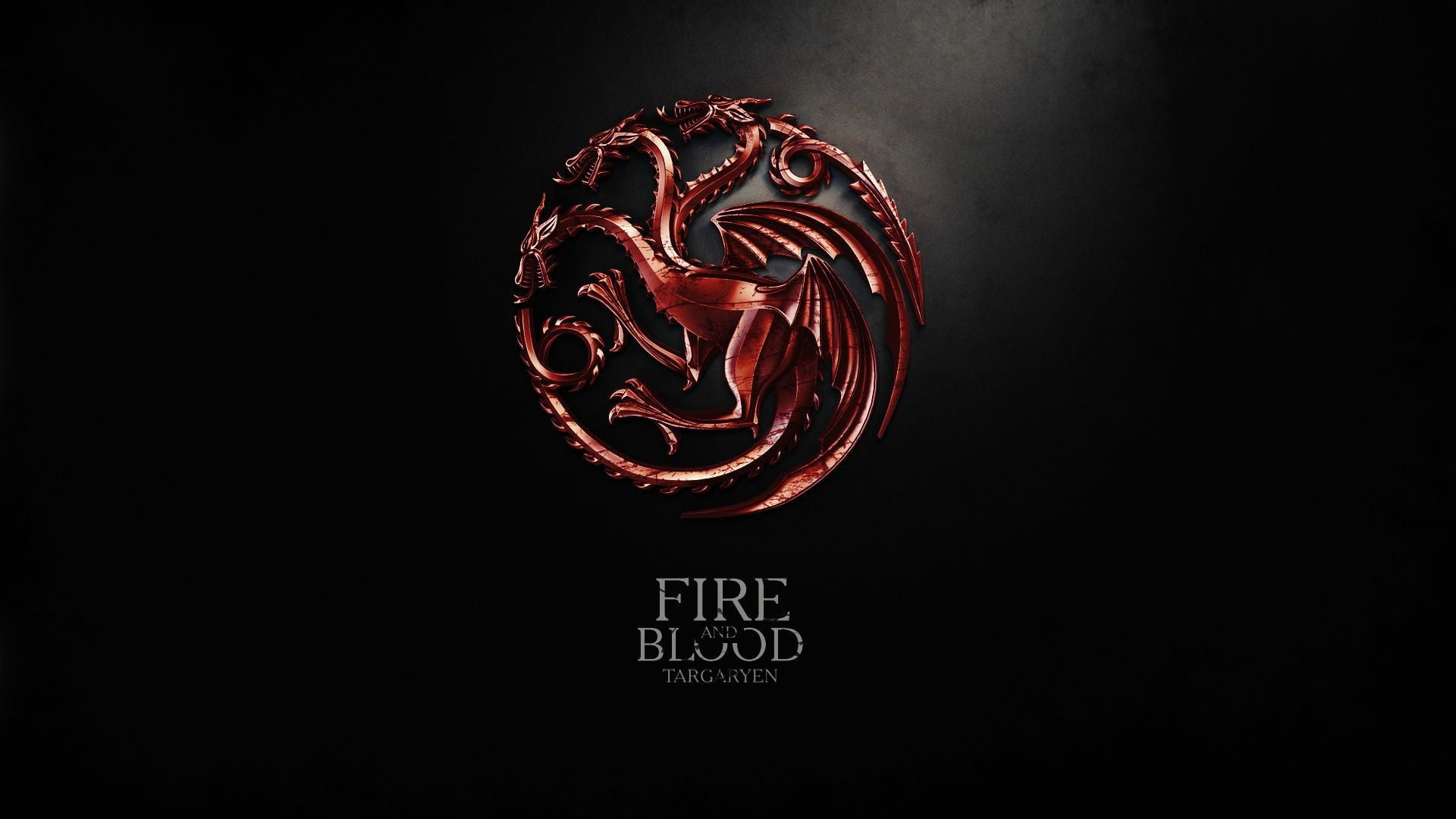 Fire Blood logo, Game of Thrones, House Targaryen, studio shot