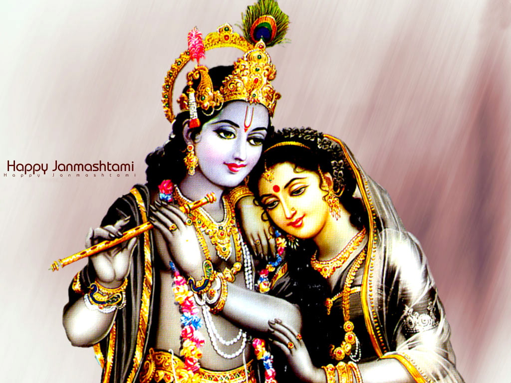 Lord Krishna - Happy Janmashtami, Krishna and Radha digital wallpaper