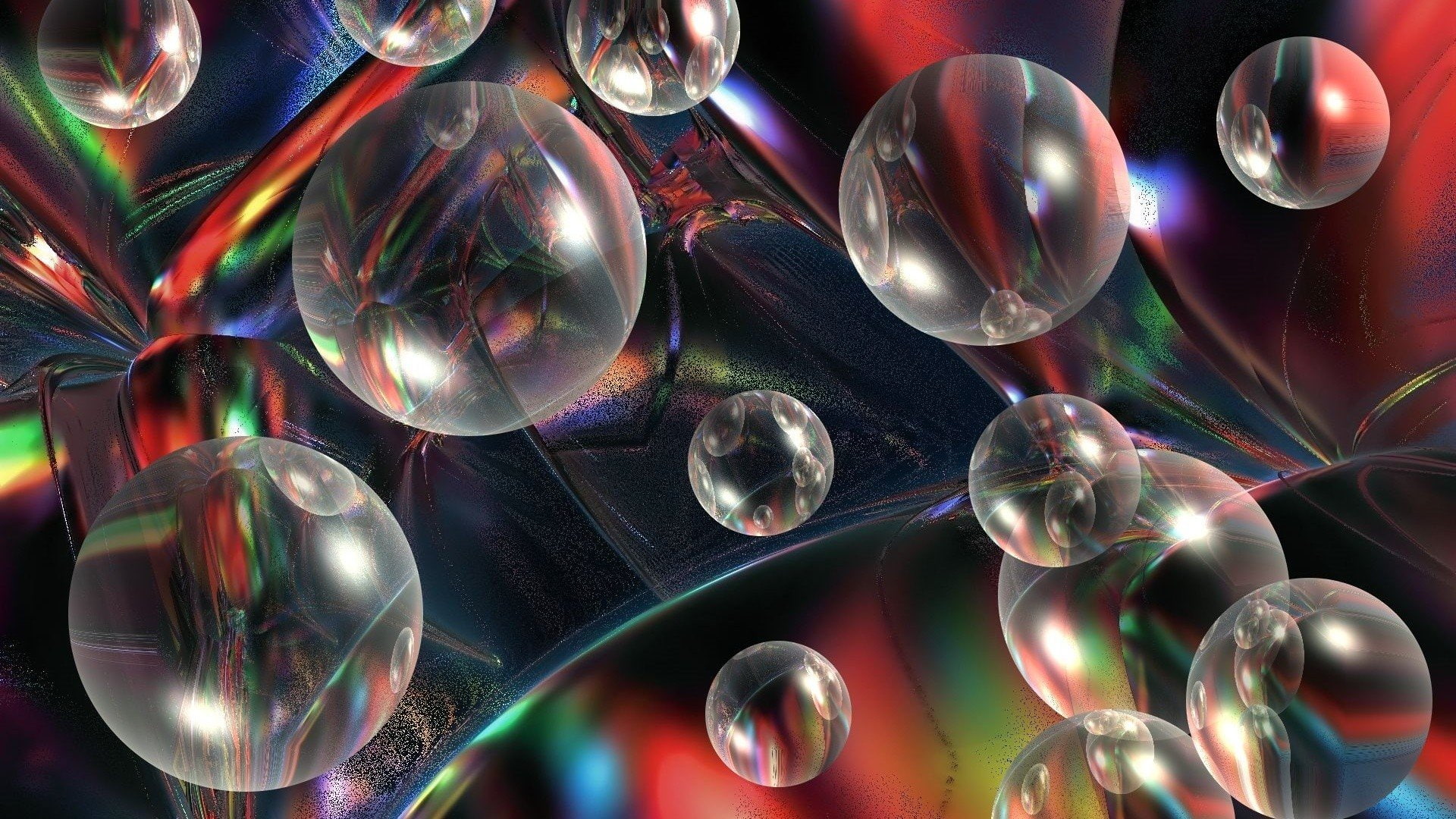 abstract, bubbles, multicolor, nature, view, virtual