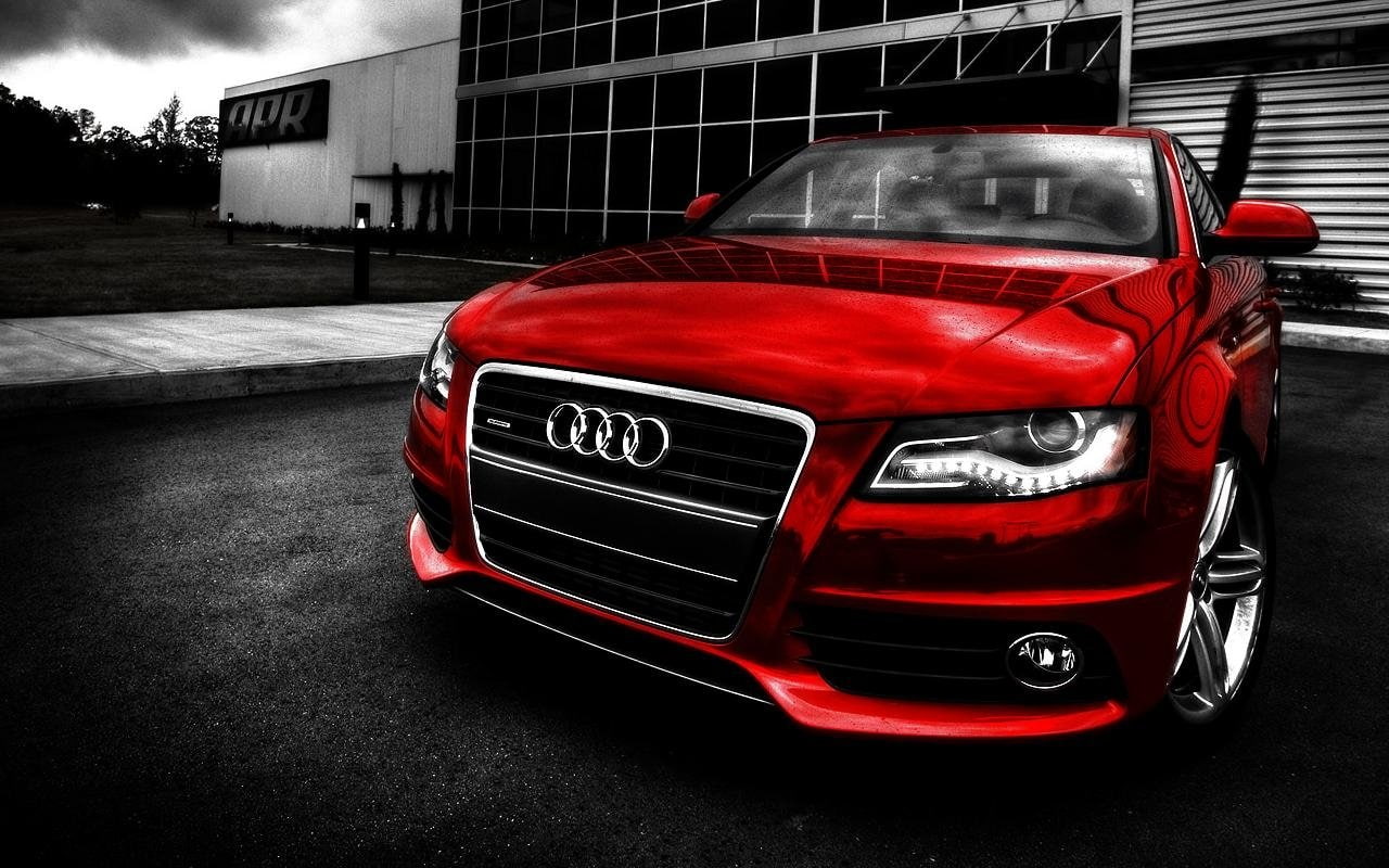 red Audi car