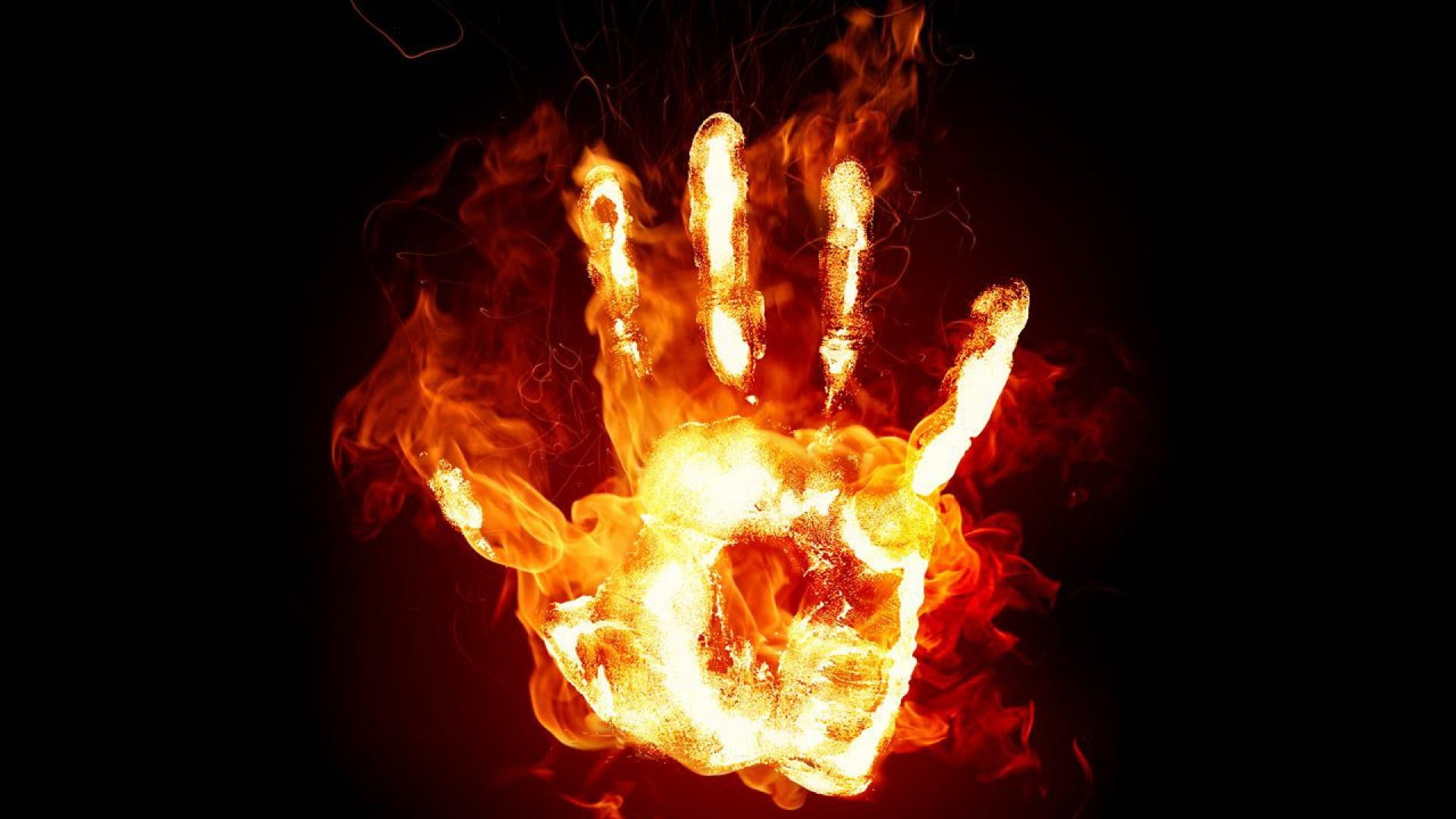 flame, heat, fire, hand, dark, mystic, mystical, heat - temperature