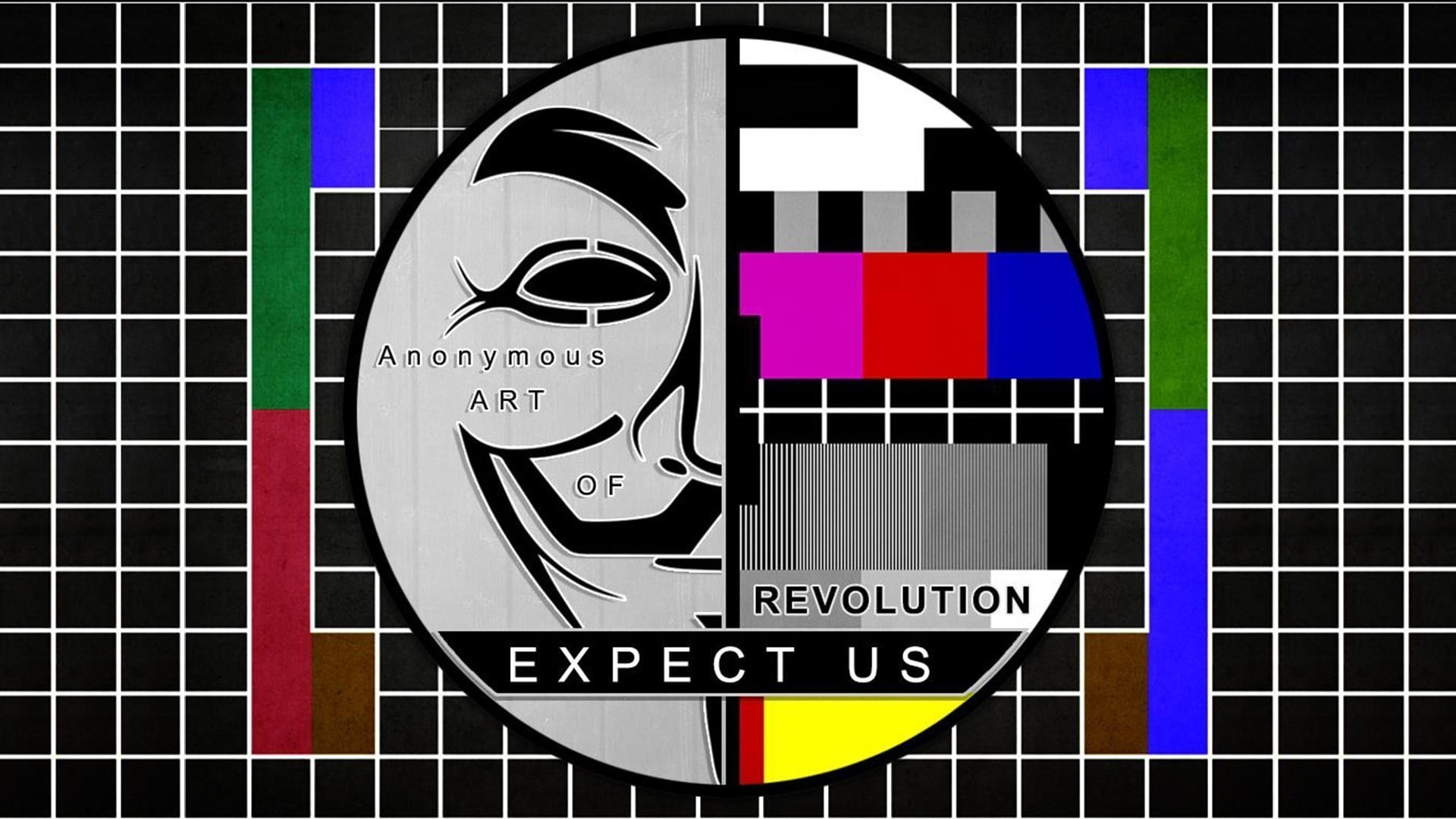 anonymous grid test patterns, western script, text, close-up