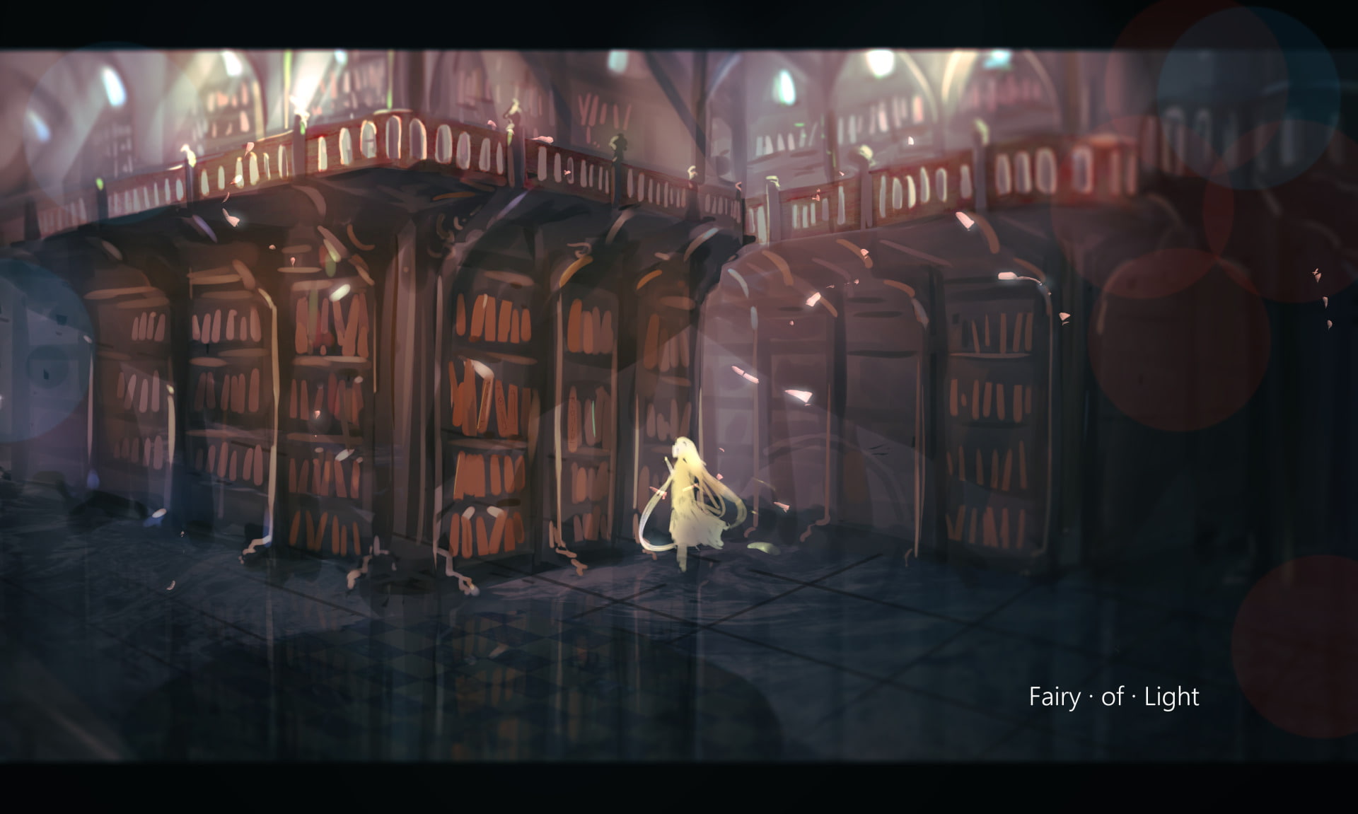 Anime, Original, Girl, Library