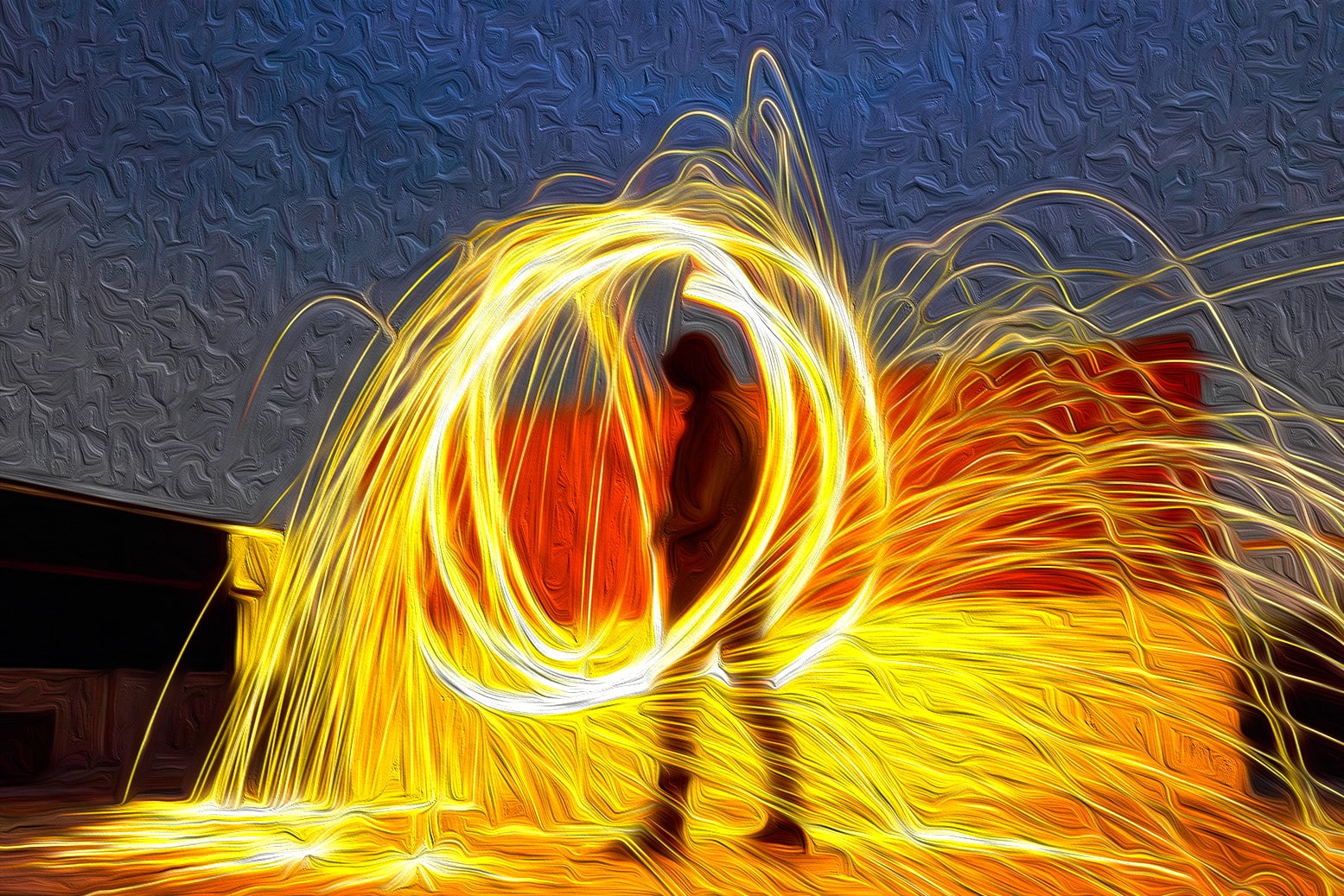 sparks, painting, bright, fire, motion, long exposure, blurred motion