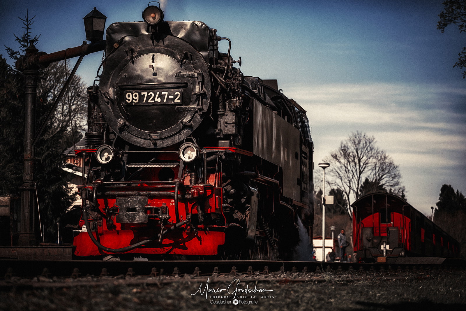 Marco Gosdschan, steam locomotive, vehicle, train, rail transportation
