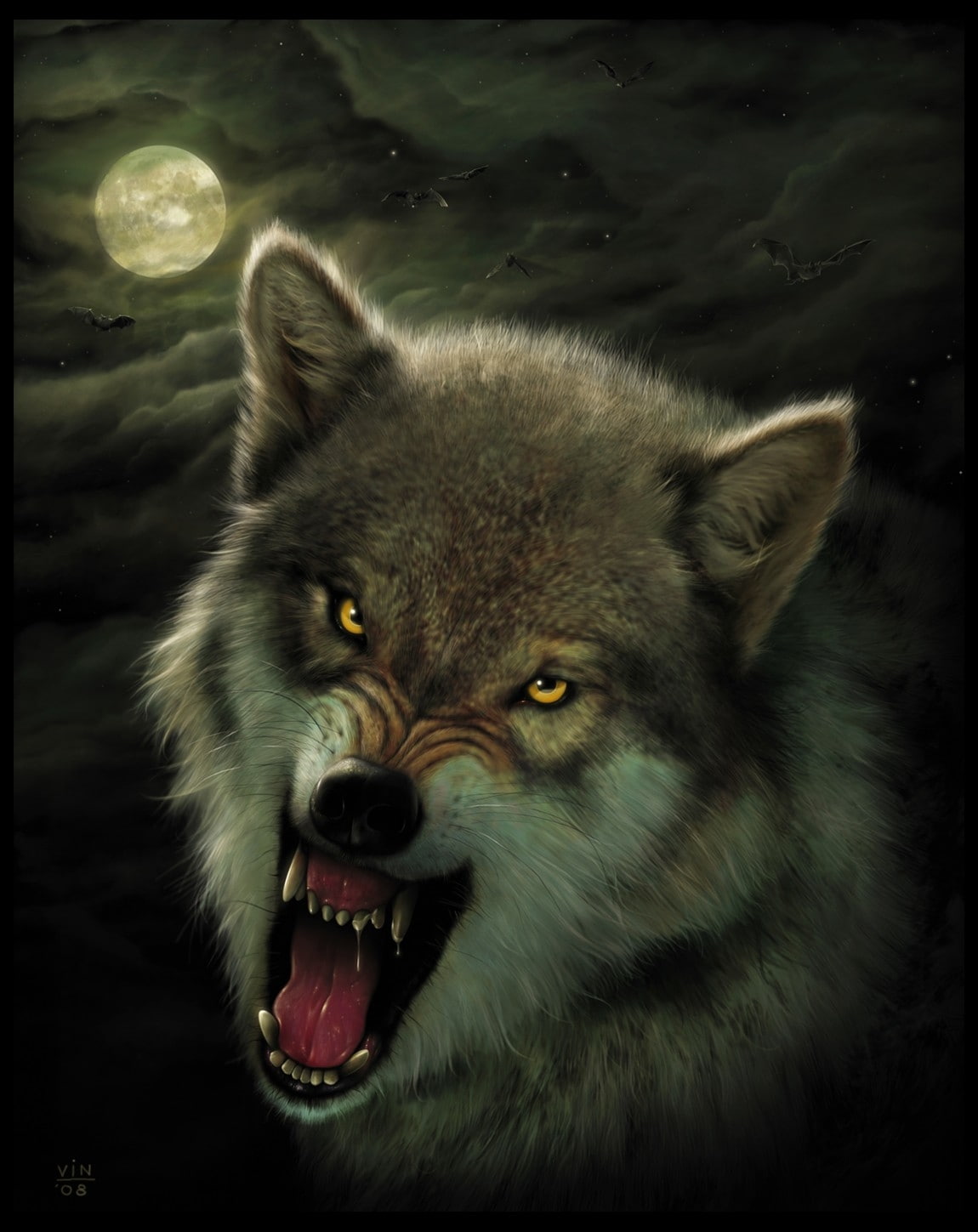 night animals room moon angry photos bats wolves 1150x1449  Space Moons HD Art