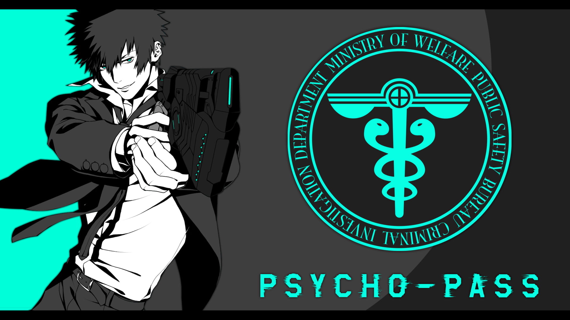 Psycho Pass poster, Psycho-Pass, Shinya Kogami, anime, anime boys