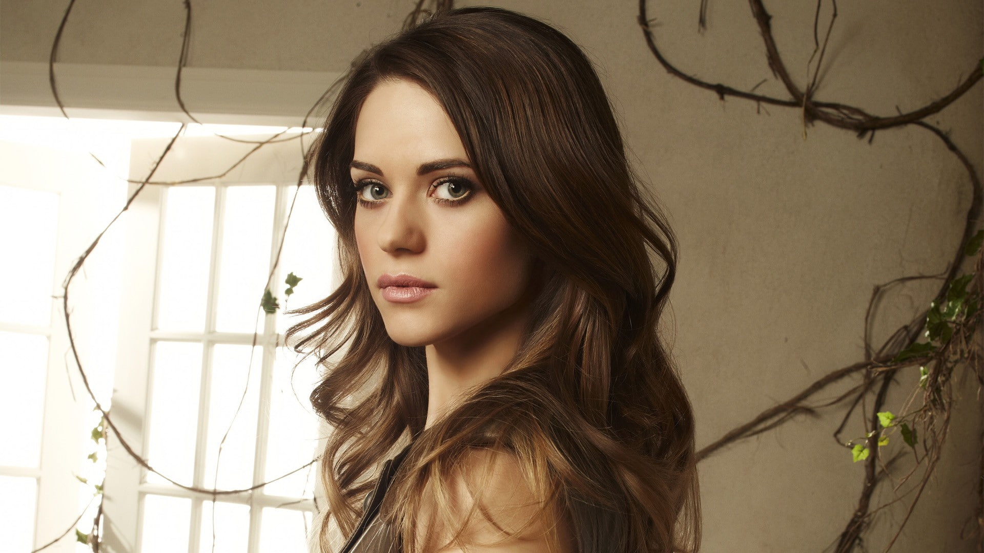 brunettes women actress celebrity lyndsy fonseca faces 1920x1080  People Actresses HD Art