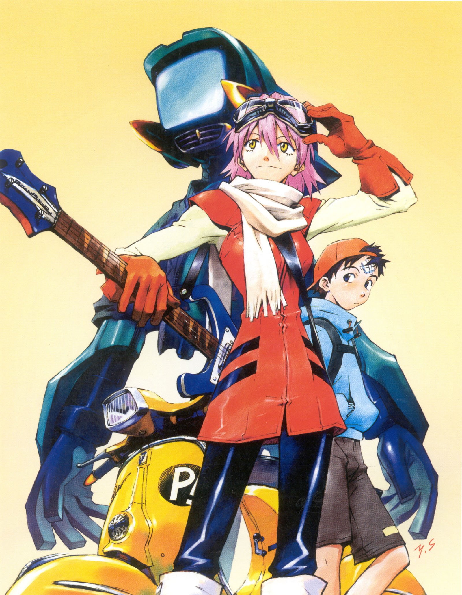 anime, background, canti, cooly, flcl, fooly, haruhara, haruko