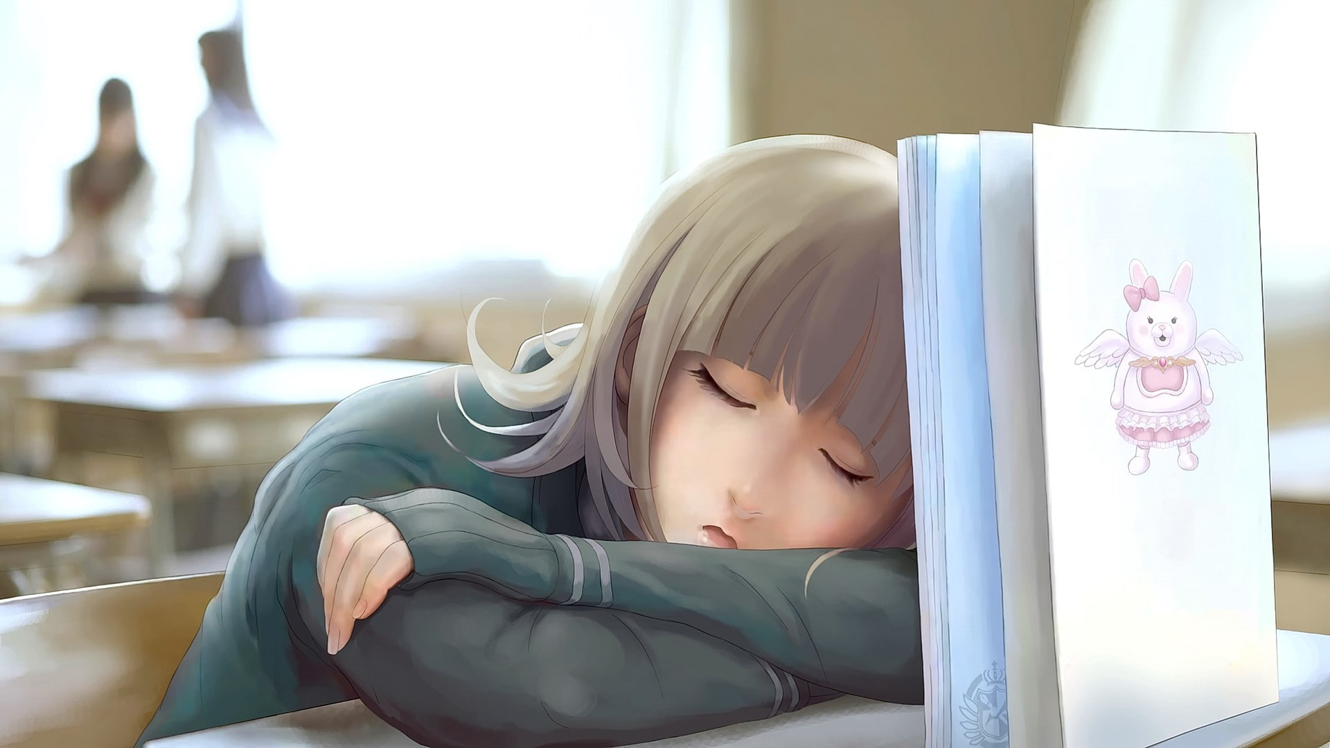 anime, anime girls, Nanami Chiaki, Danganronpa, sleeping