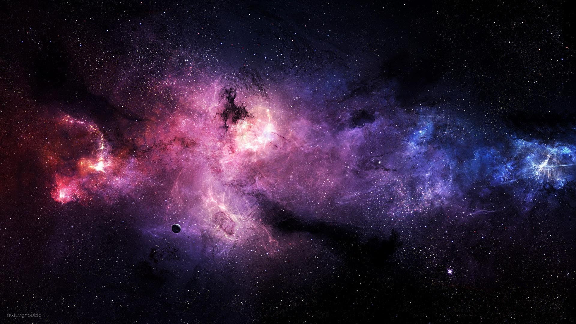 digital art, night, astronomy, galaxy, space, star - space