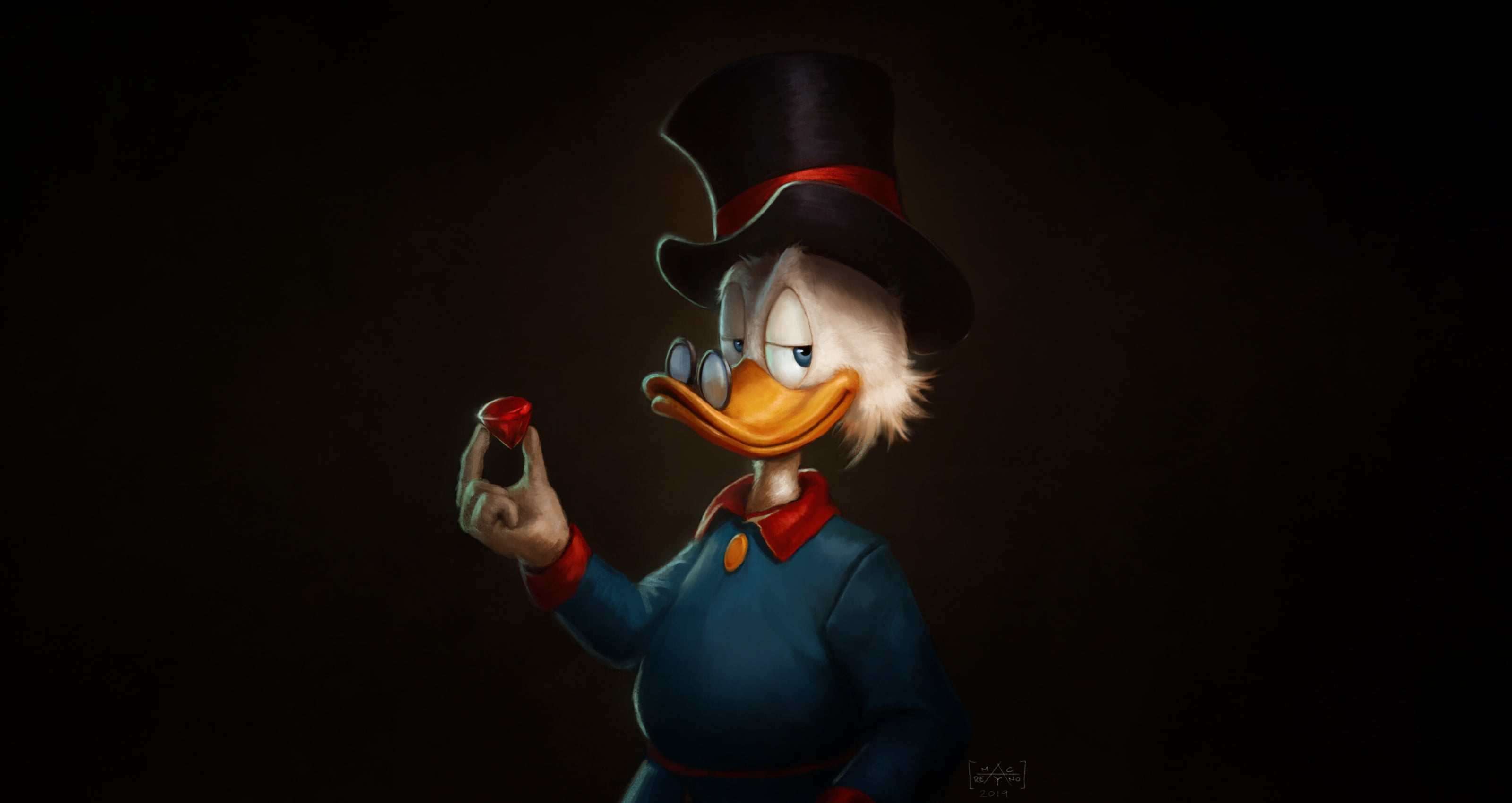 Minimalism, Figure, Background, Art, Cartoon, Characters, Scrooge McDuck