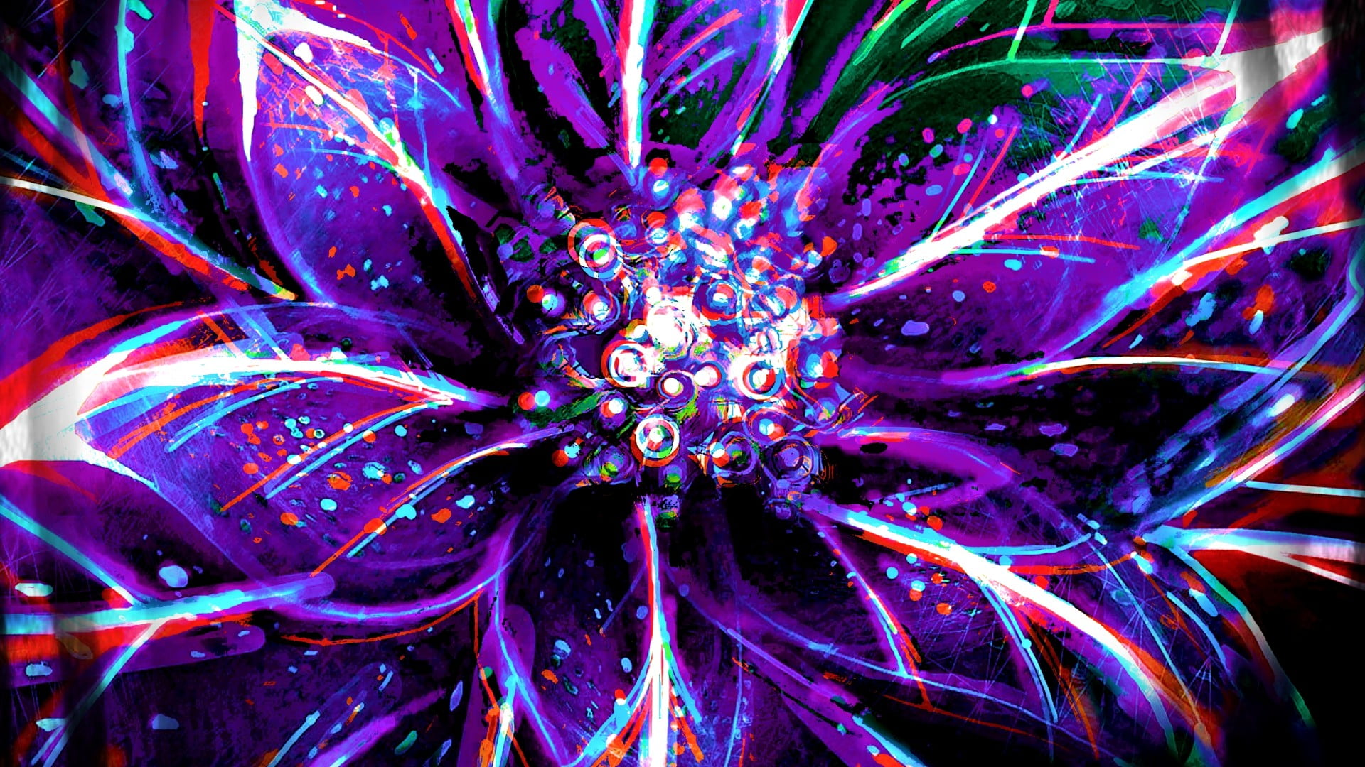 abstract, flower, purple, fractal art, violet, festival, neon