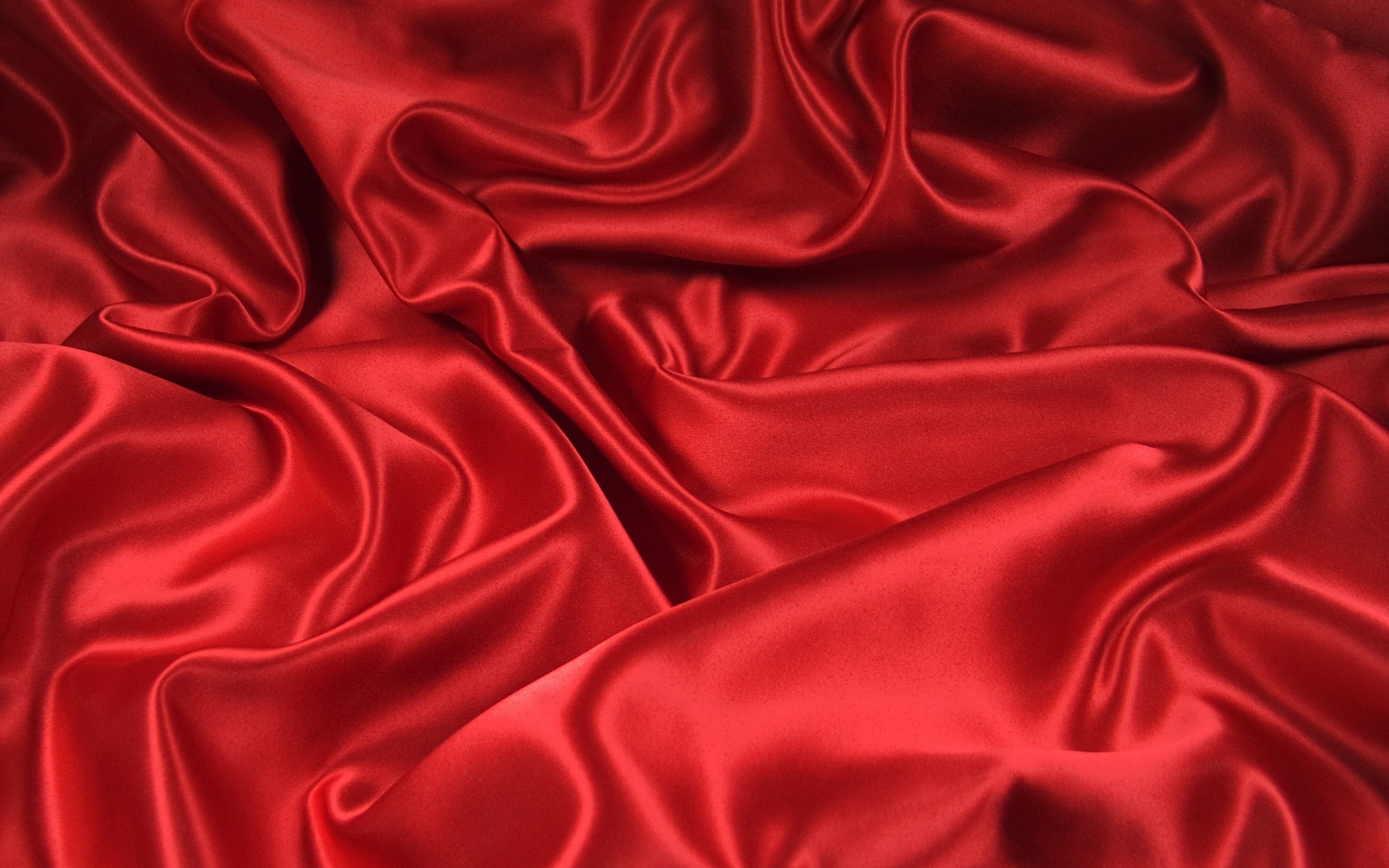 bends, fabric backgrounds, folds, red, download 3840x2400 bends
