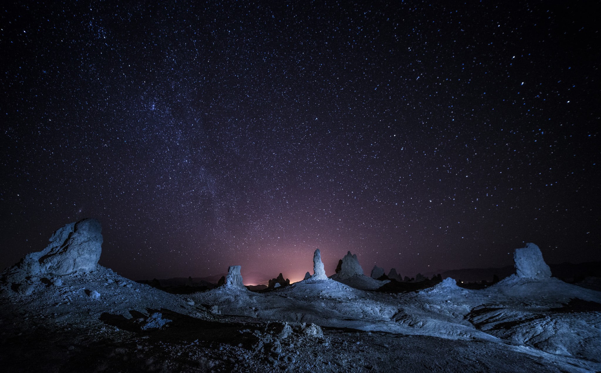 gray desert field, stars, night, landscape, star - space, astronomy