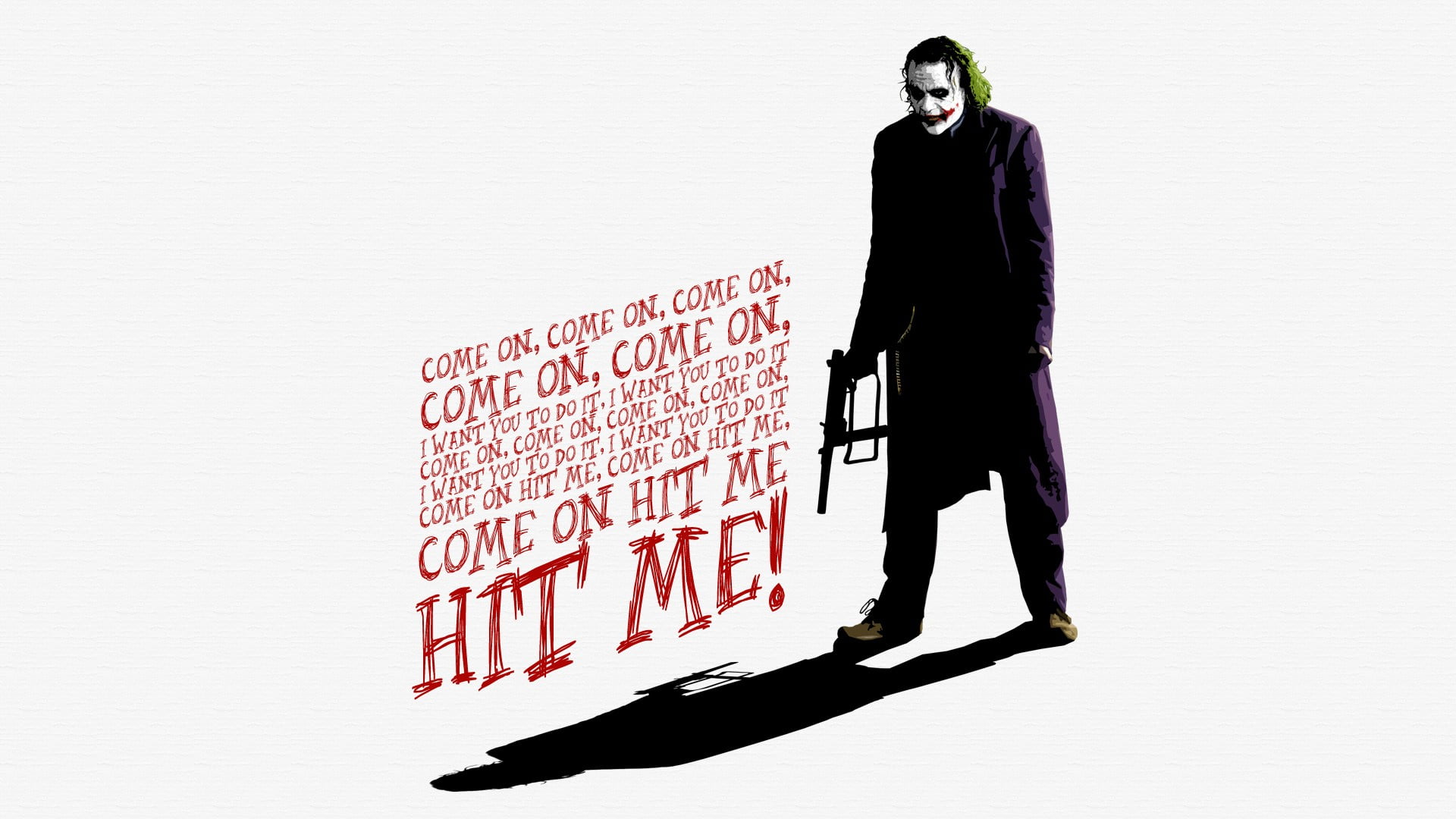 The Joker illustration, Batman, The Dark Knight, Heath Ledger