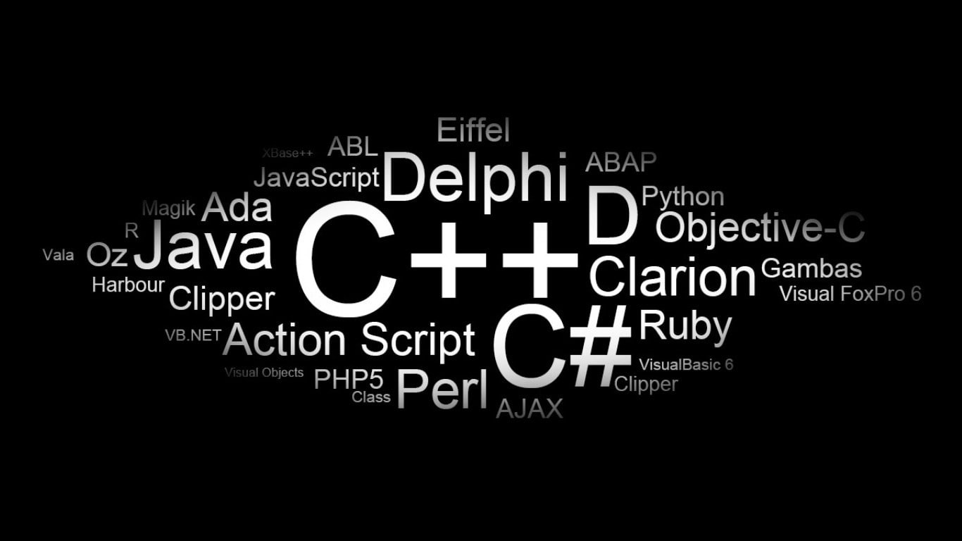 programming word clouds black background, text, communication