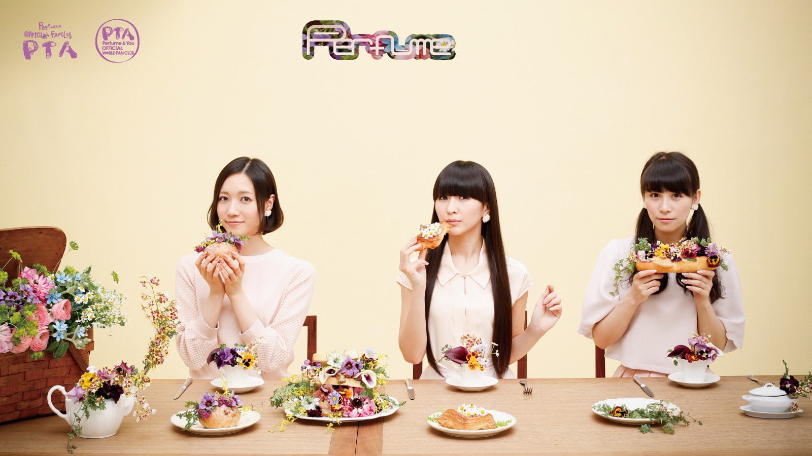 perfume women asian perfume band j pop flowers sandwiches, group of people
