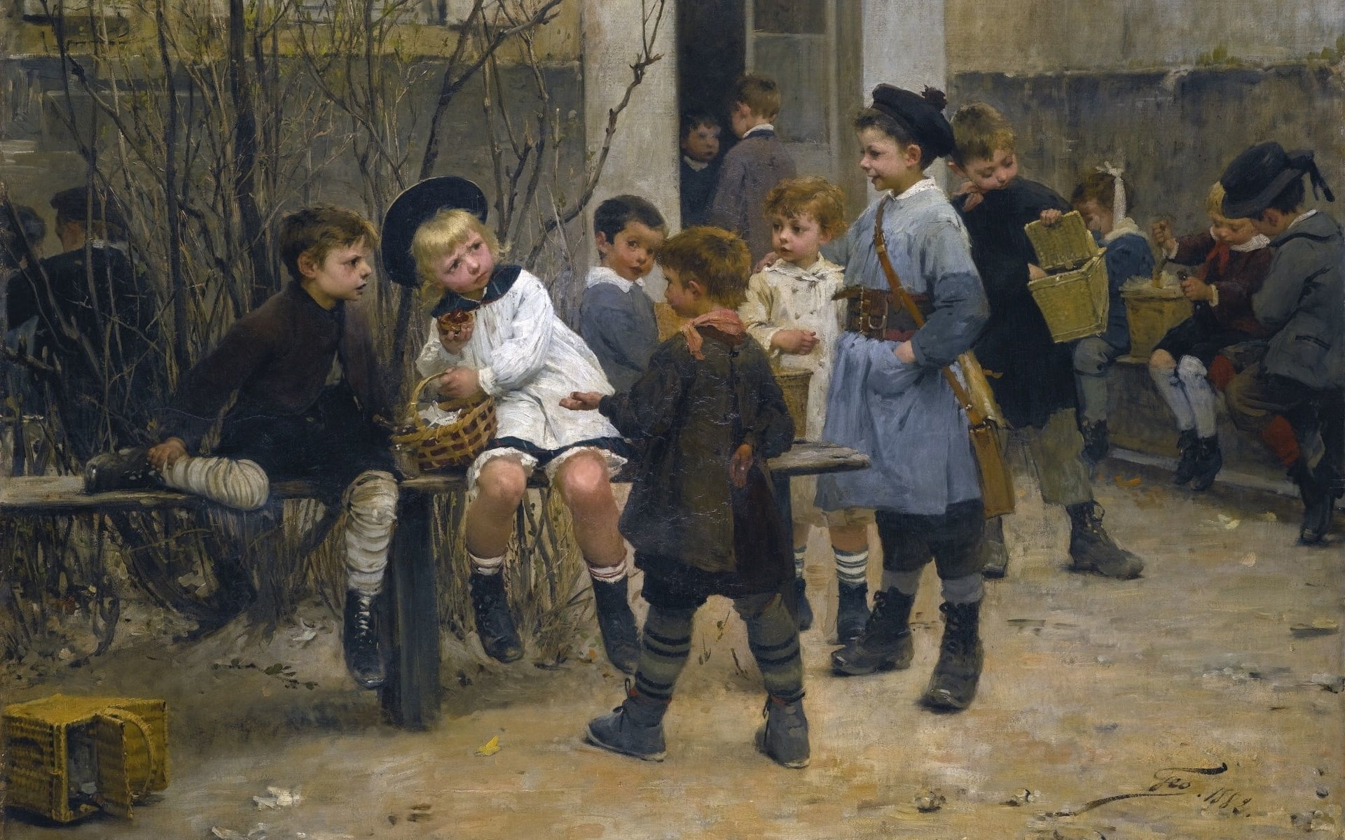 1882, French painter, Henry Jules Jean Geoffroy, Time for the taste