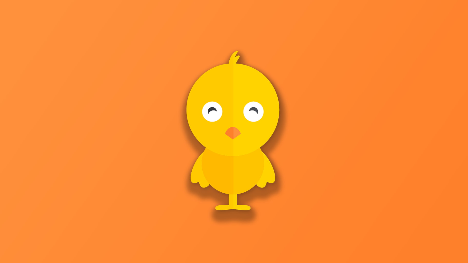digital, animals, Chicken, simple background, orange background