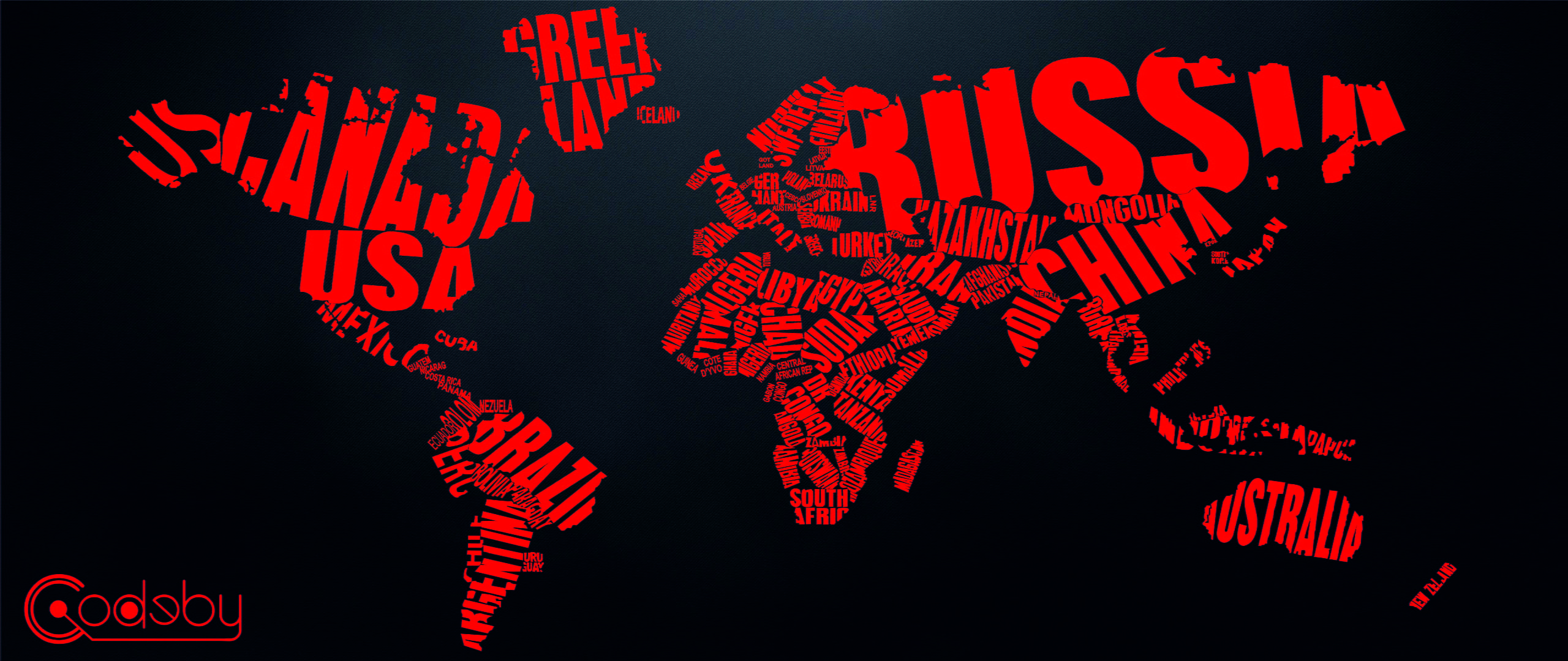 red map word cloud, codeby, world map, communication, indoors
