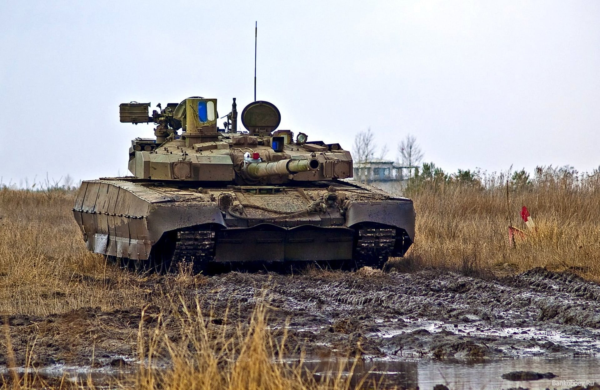 green battle tank, field, Ukraine, t-84 Oplot, army, military