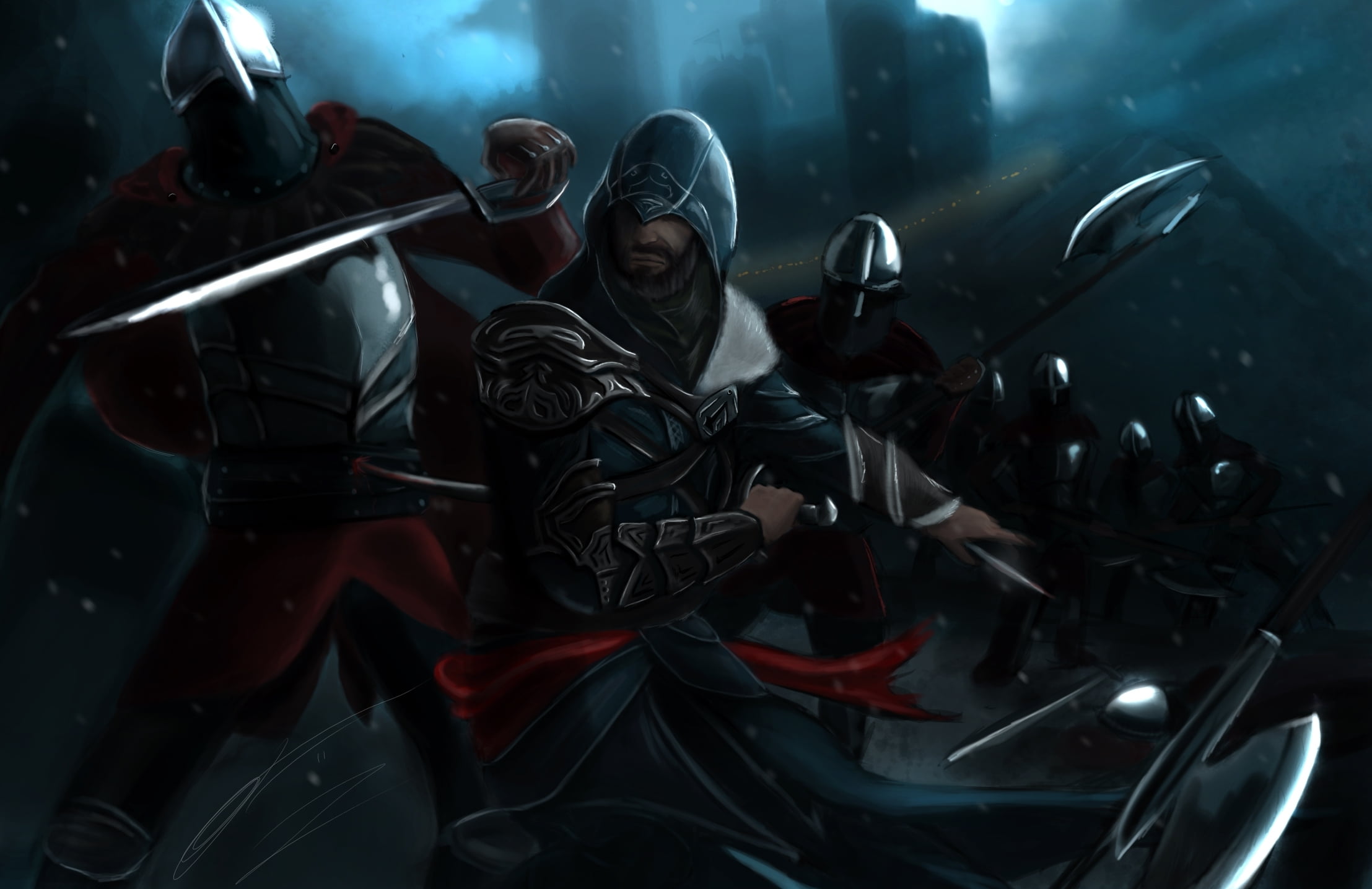 Free Download Hd Wallpaper Assasin S Creed Ezio Auditore Illustration Assassins Creed