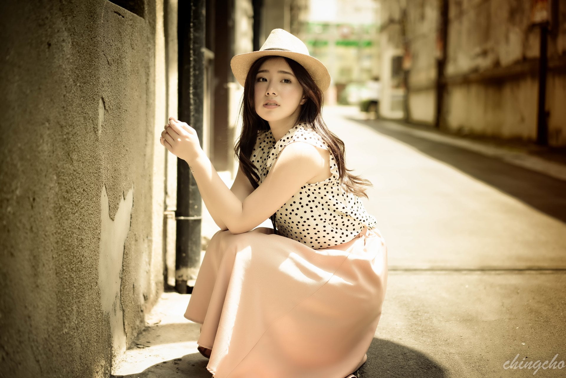 Models, Chén Sīyǐng, Asian, Girl, Hat, Skirt, Sunlight, Taiwanese
